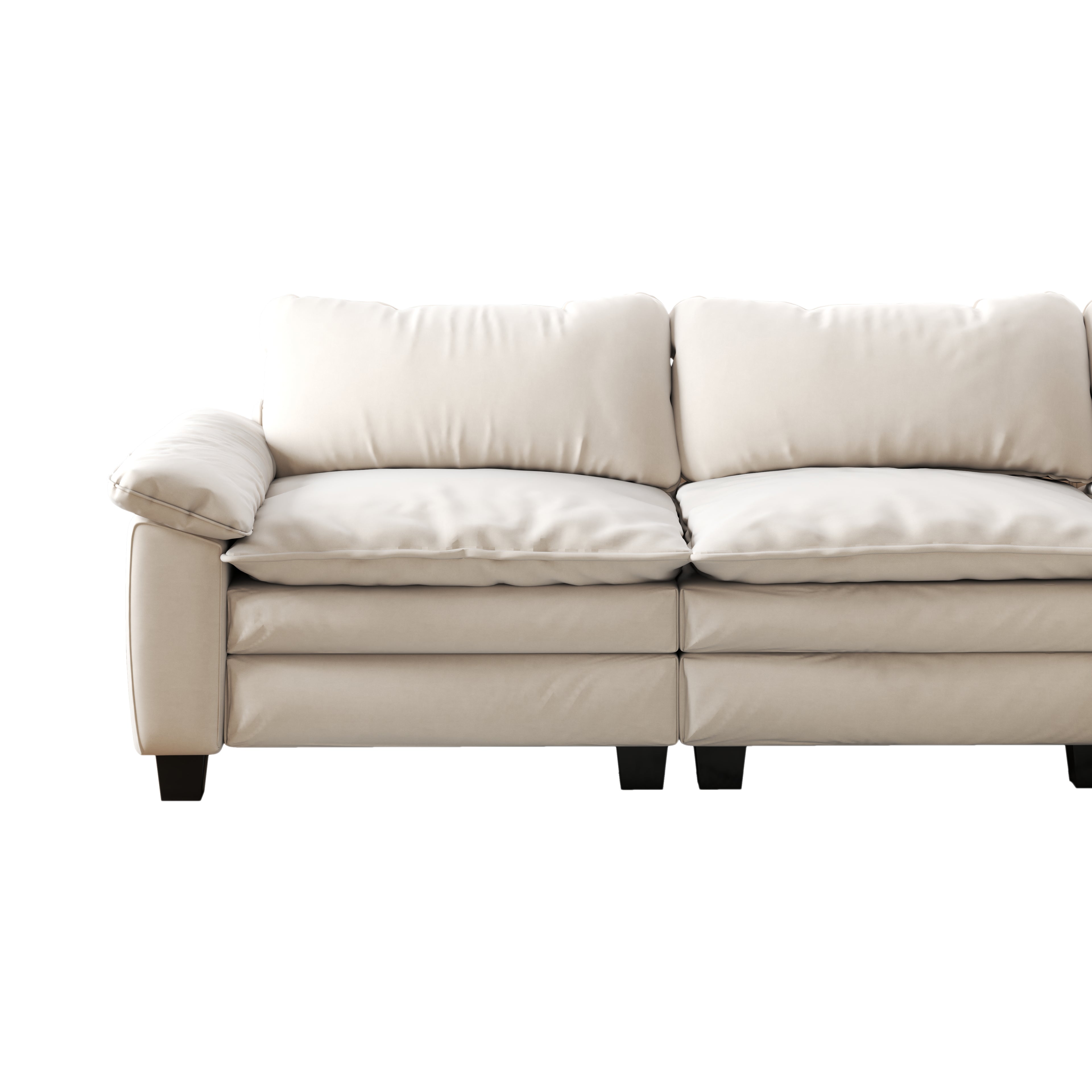 Luxury Soft Velevt Sectional Sofa with Ottoman