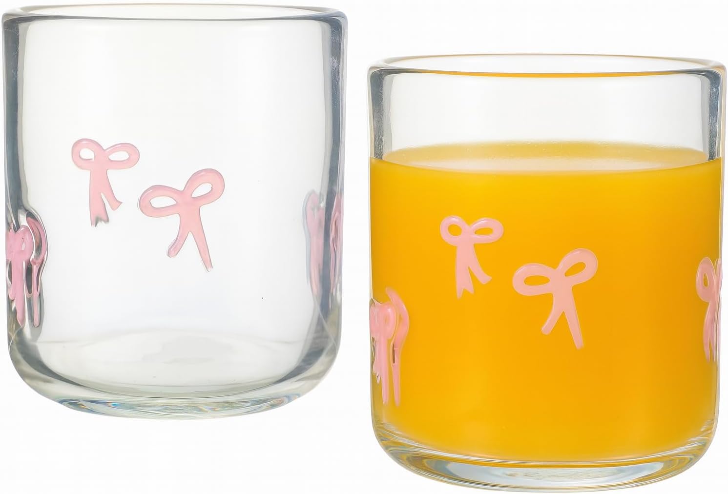Bowtie Tumblers Set Stylish Break Resistant Acrylic Drinkware  - Set of 2 Pink