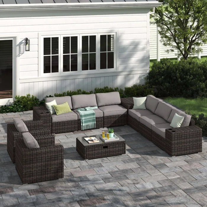 Fully Assembled 8-Person Outdoor Seating Set