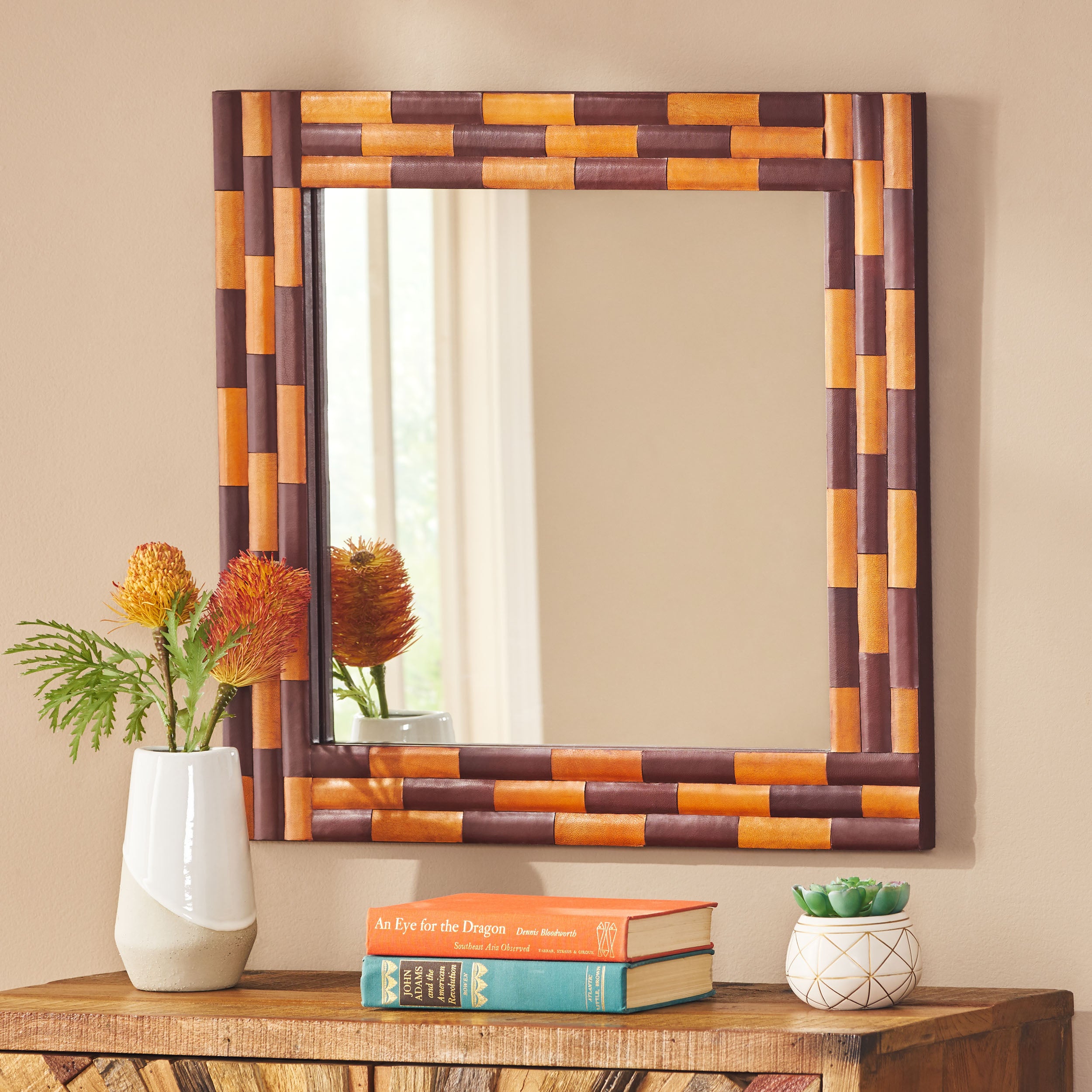 Leather Frame Wall Mirror