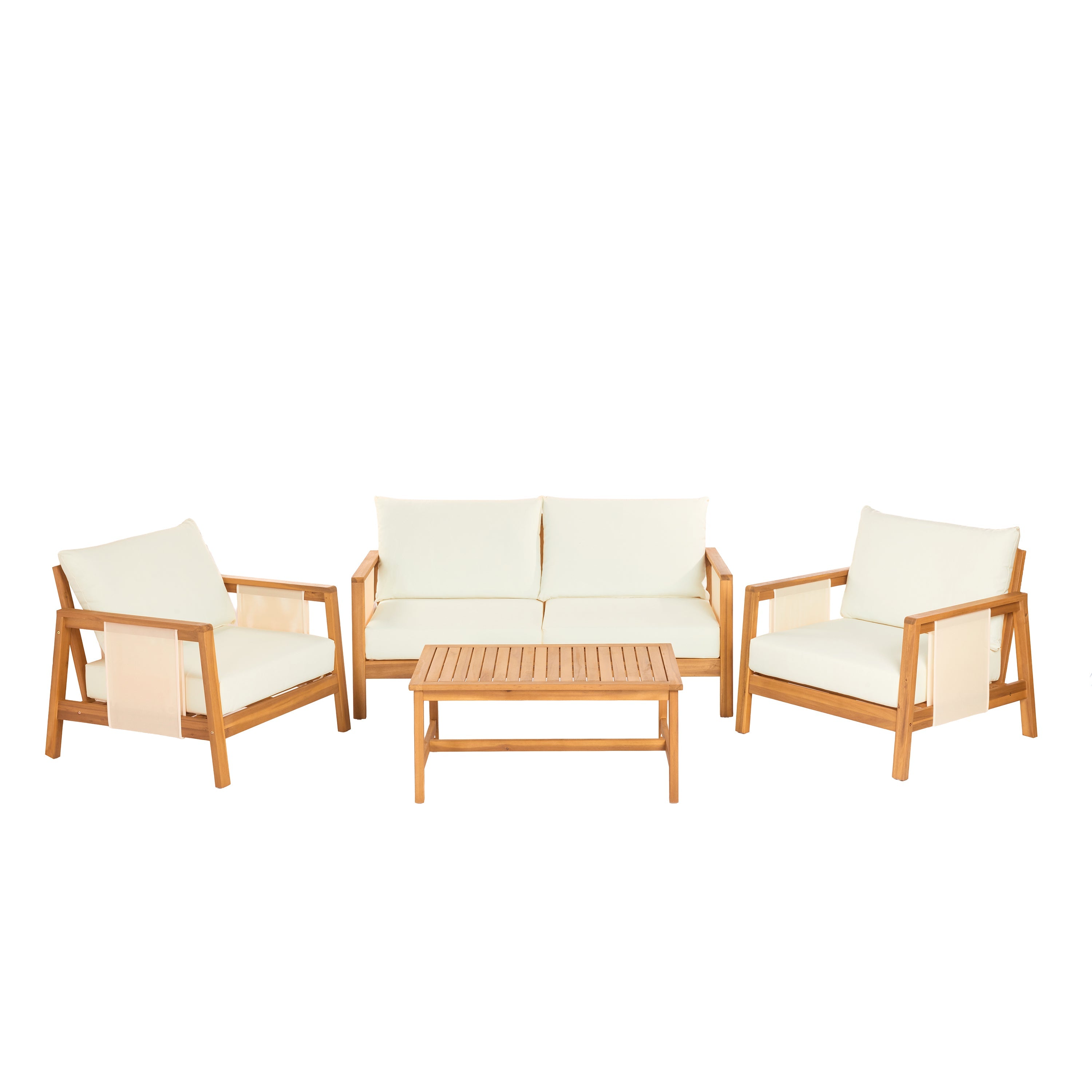 Khali 4 Piece Acacia Wood Outdoor Set