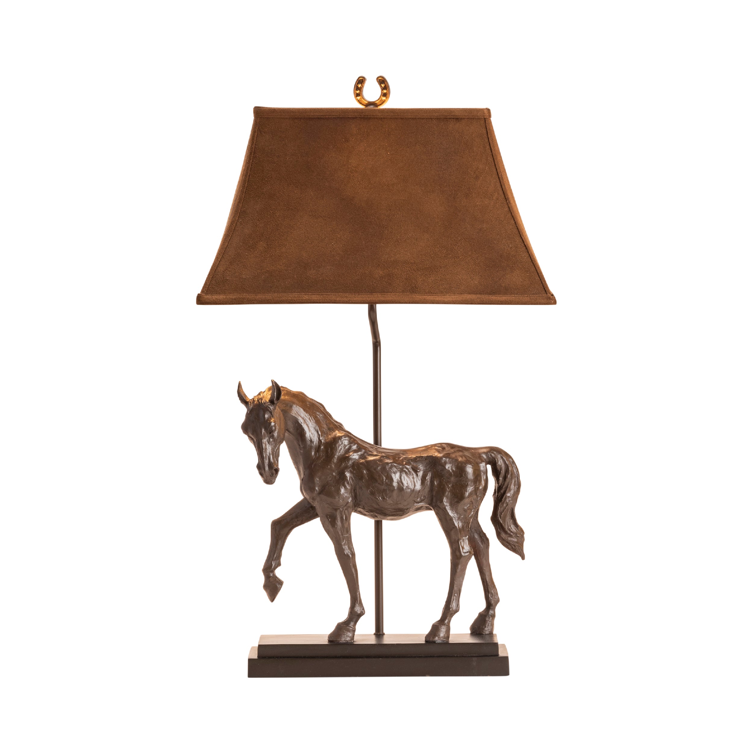Bronze Brown Horse Table Lamp