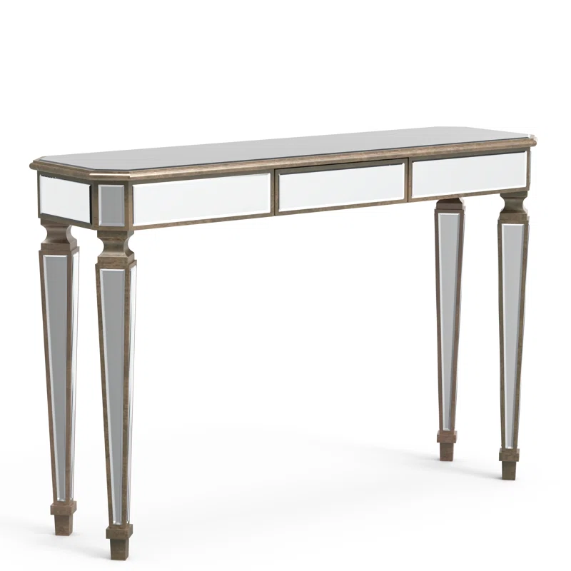Mirror Console Table with 3 Drawers