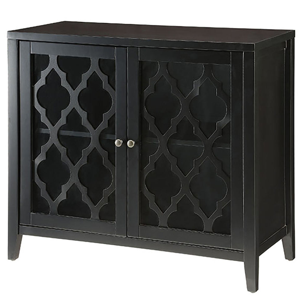 Black Console Table with Shelf Inside