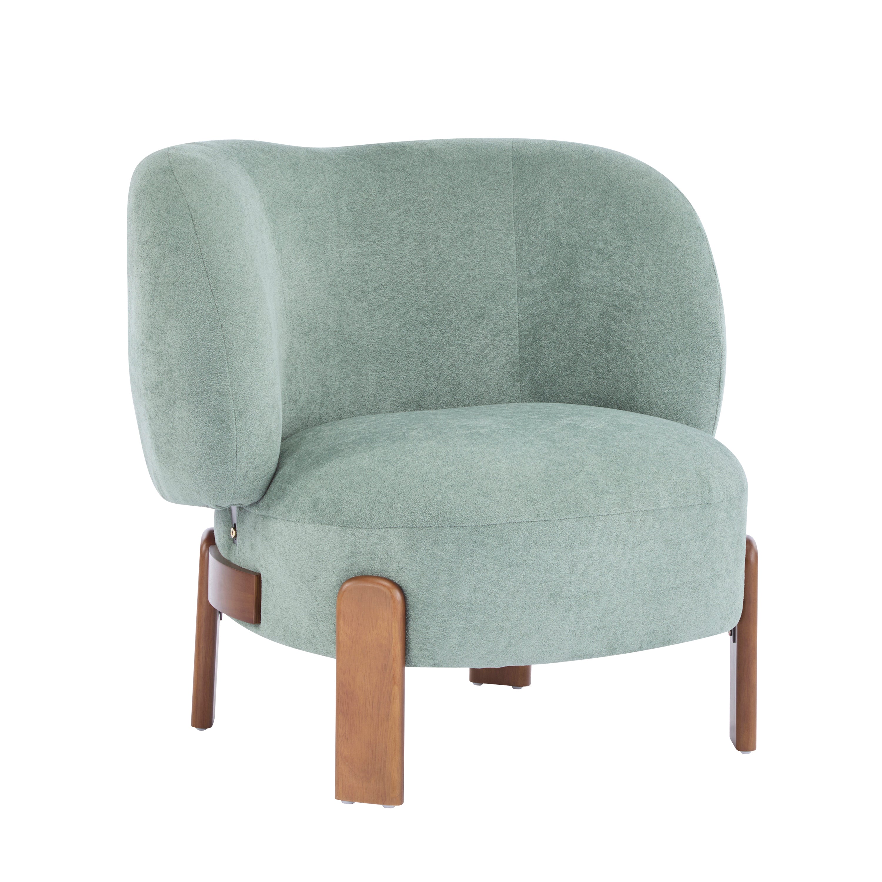 Modern Cozy Wingback Accent Arm Chair with Wooden Feet