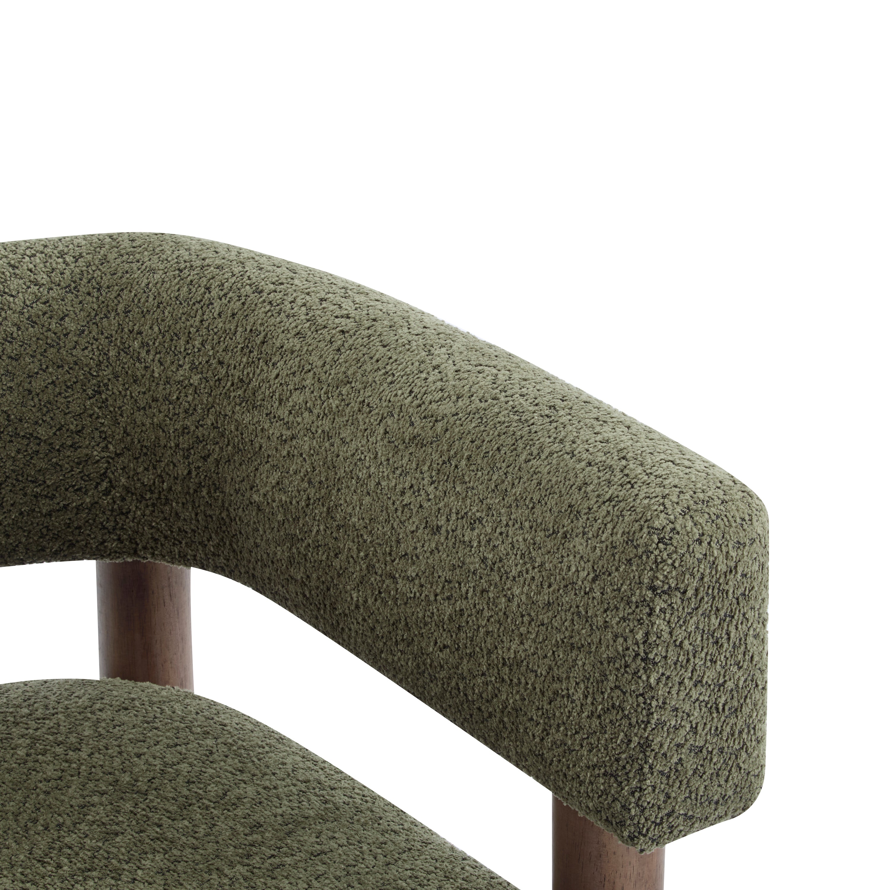 Boucle Upholstered Accent Arm Chair with Modern Wooden Frame