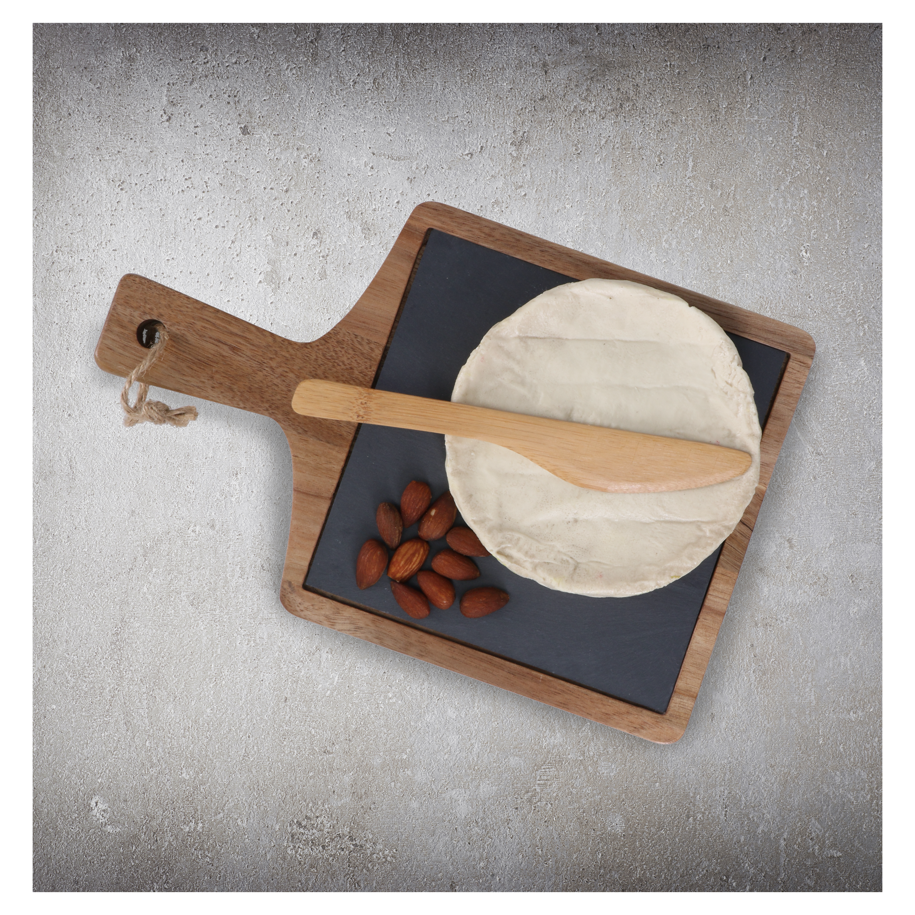 Rectangular Set of 3 Slate and Wood Serving Boards