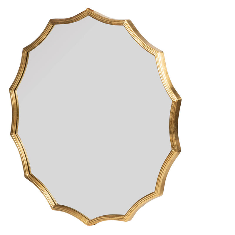 Wall Mirror with Sunburst Design and Iron Frame