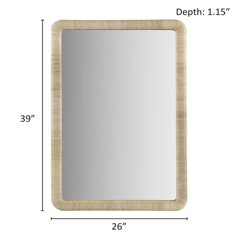 Natural Rattan Rectangle Wall Mirro