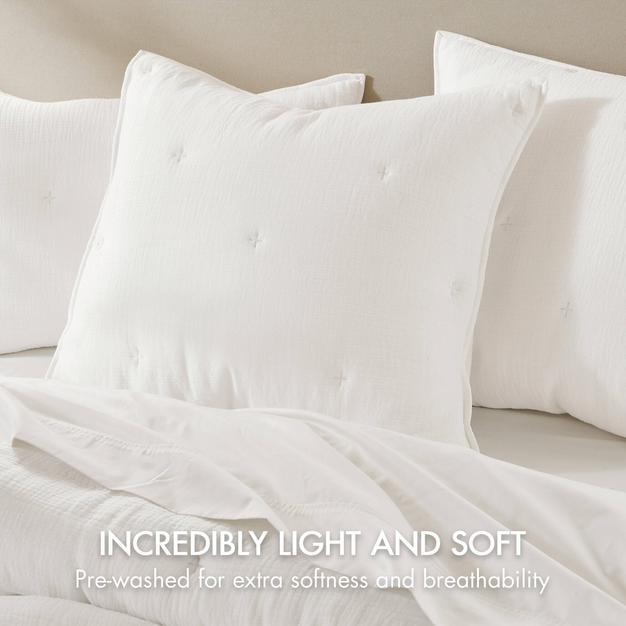 Cotton Gauze Embroidered Euro Sham