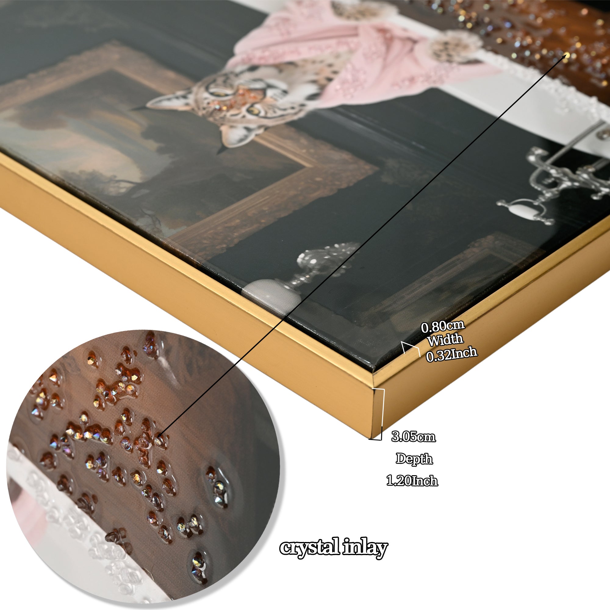 Tiger in Bathtub Wall Art Print Poster, Wood Frame