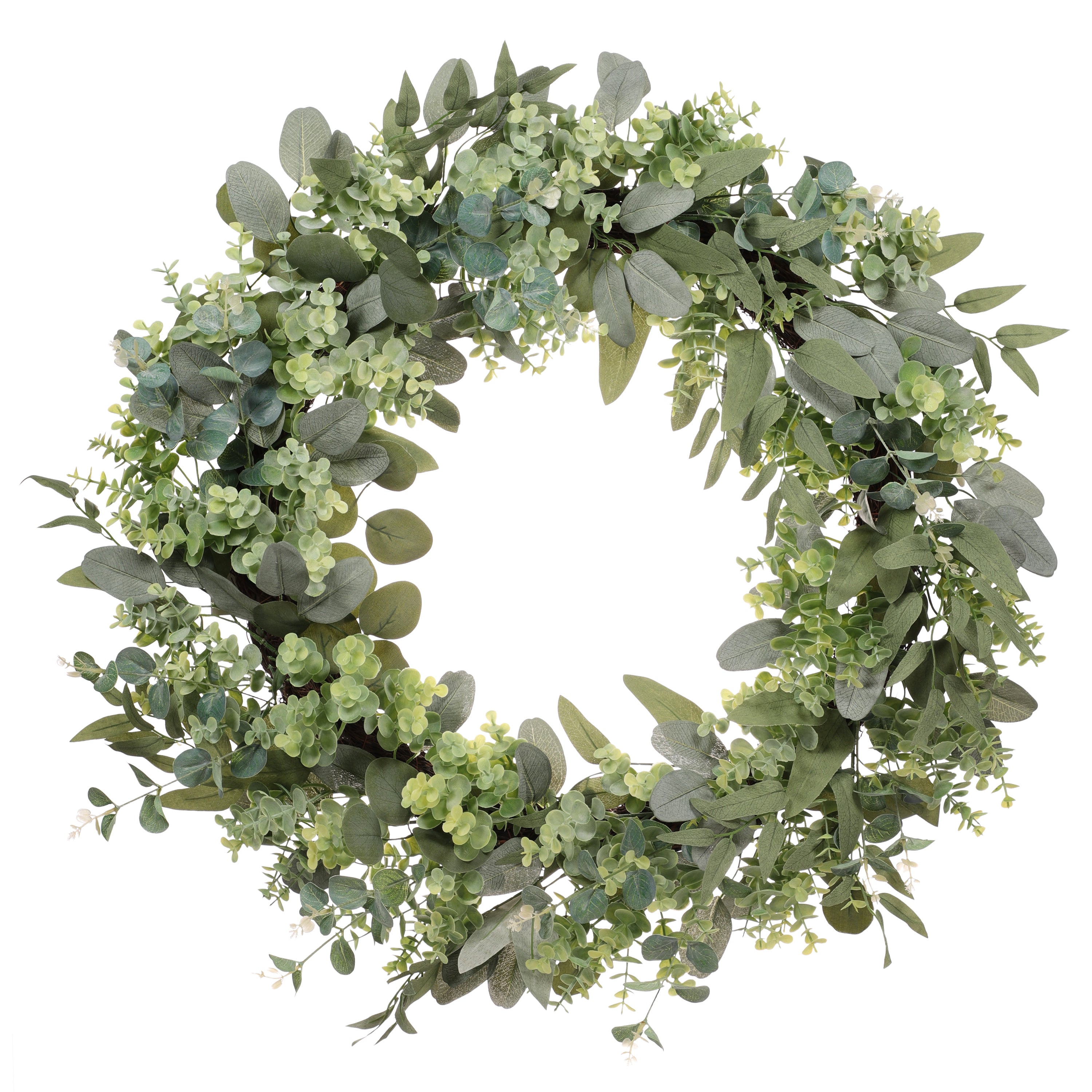 30" Artificial Eucalyptus Spring Wreath With  Creeping Jenny Leaves