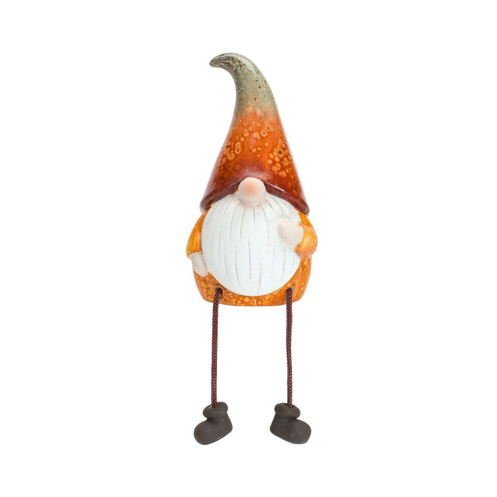 Terra Cotta Pumpkin Gnome with Dangle Legs, Set of 2