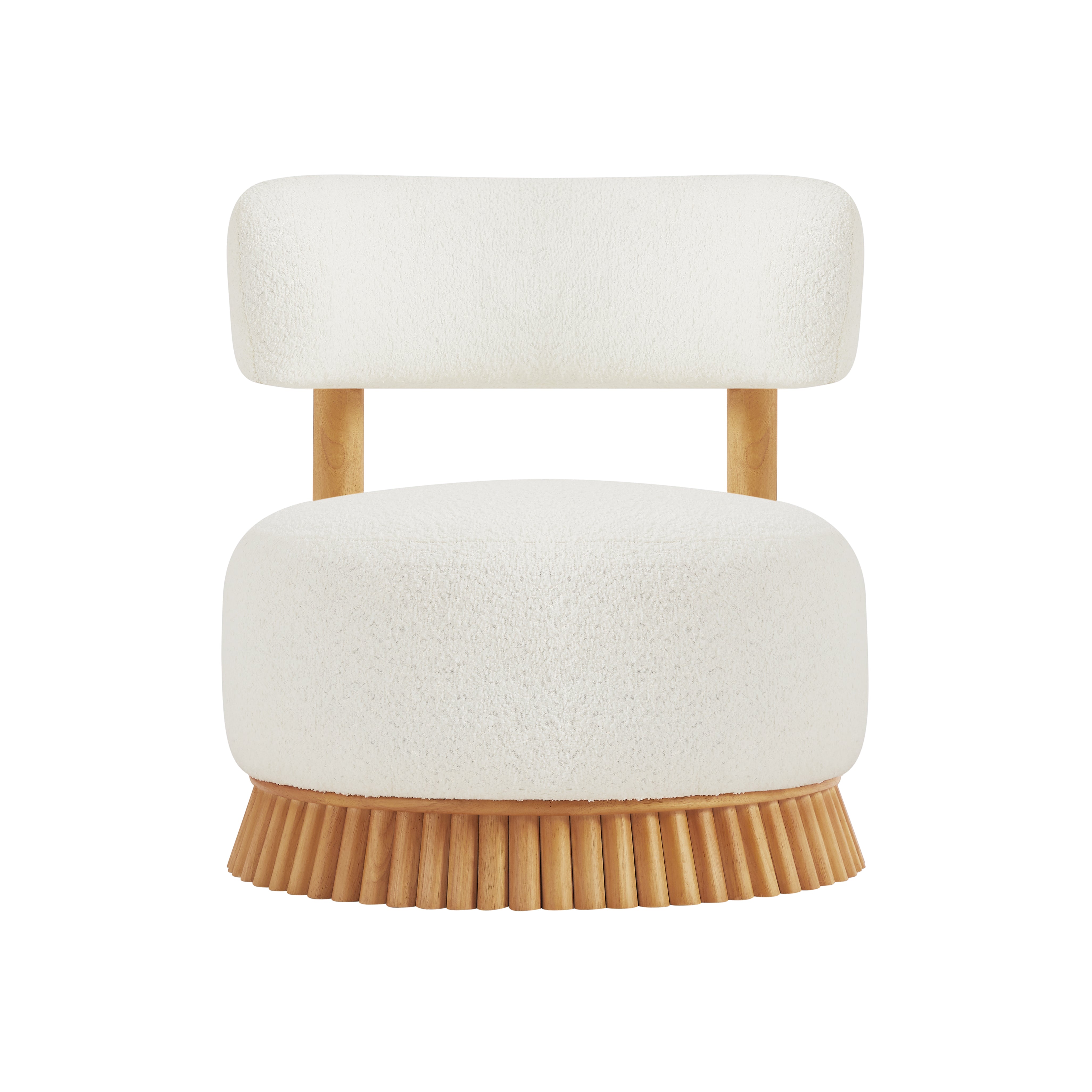 Modern Farmhouse Armless Accent Chair with Wooden Base