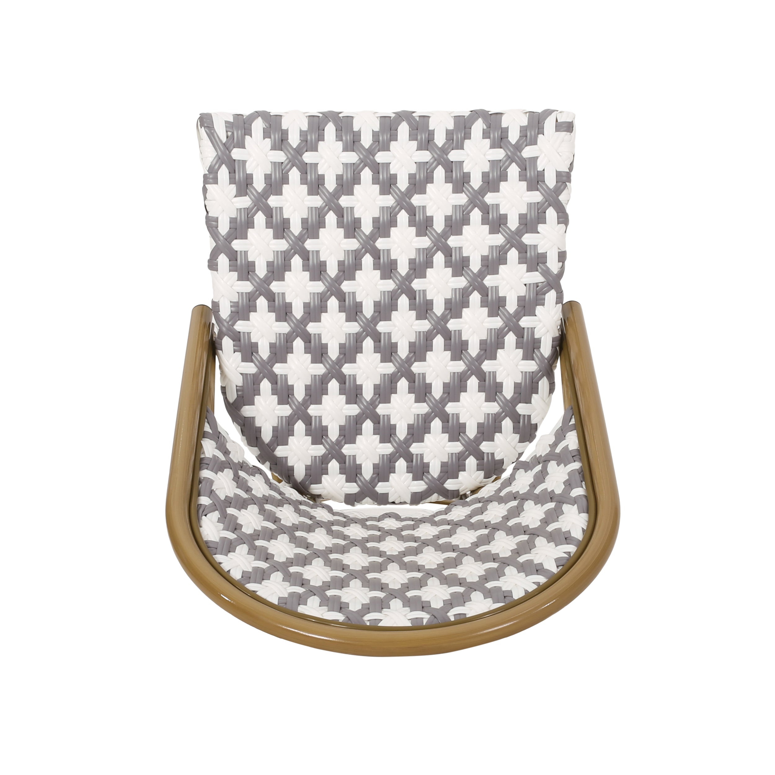 PE Rattan French Bistro Chair with Aluminum Frame, Set of 2