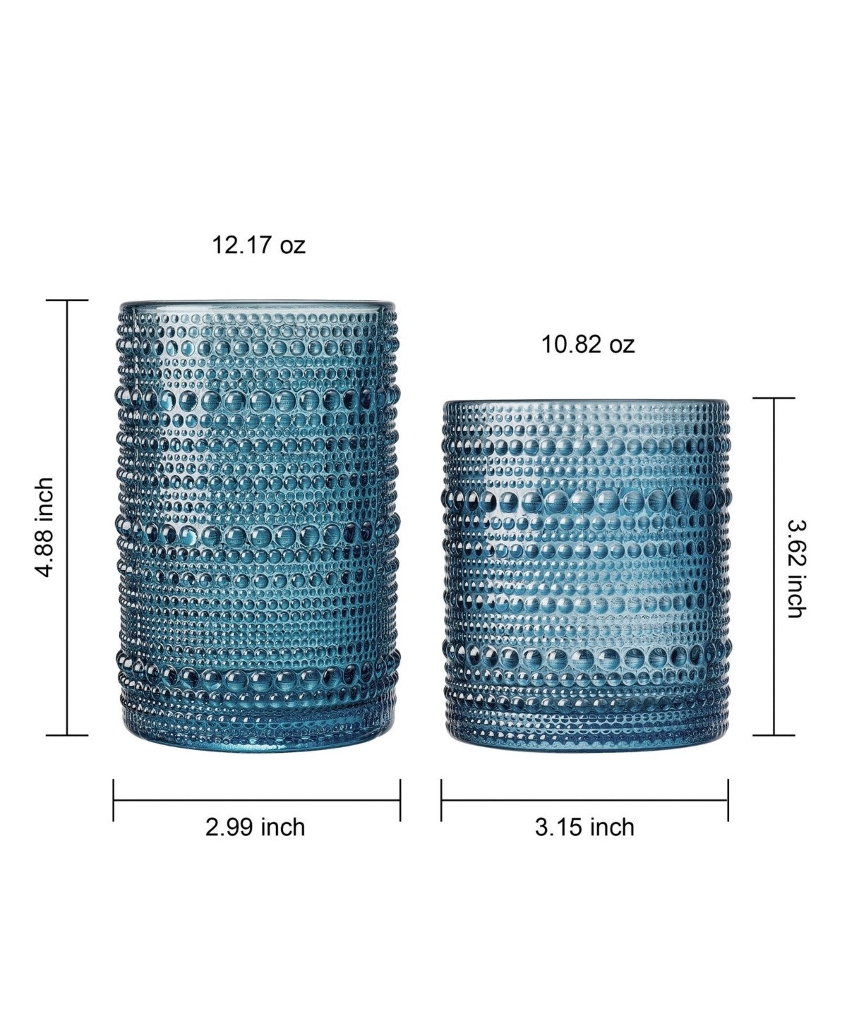 Jewel Hobnail Glasses Set of 12