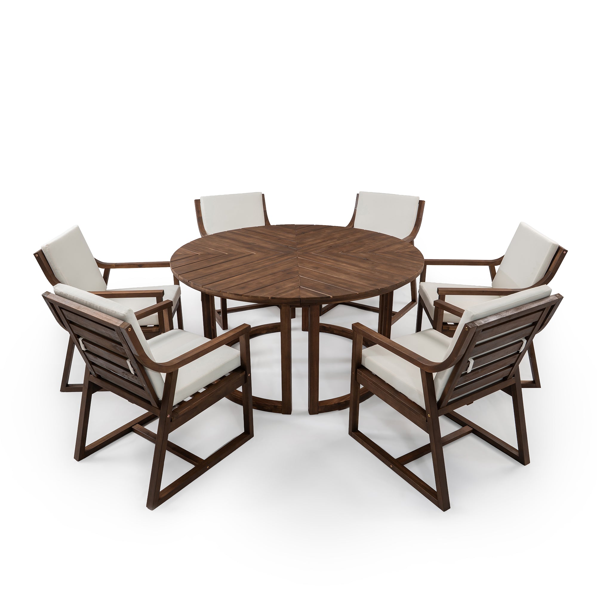 TREXM Patio Dining Table Set for 6