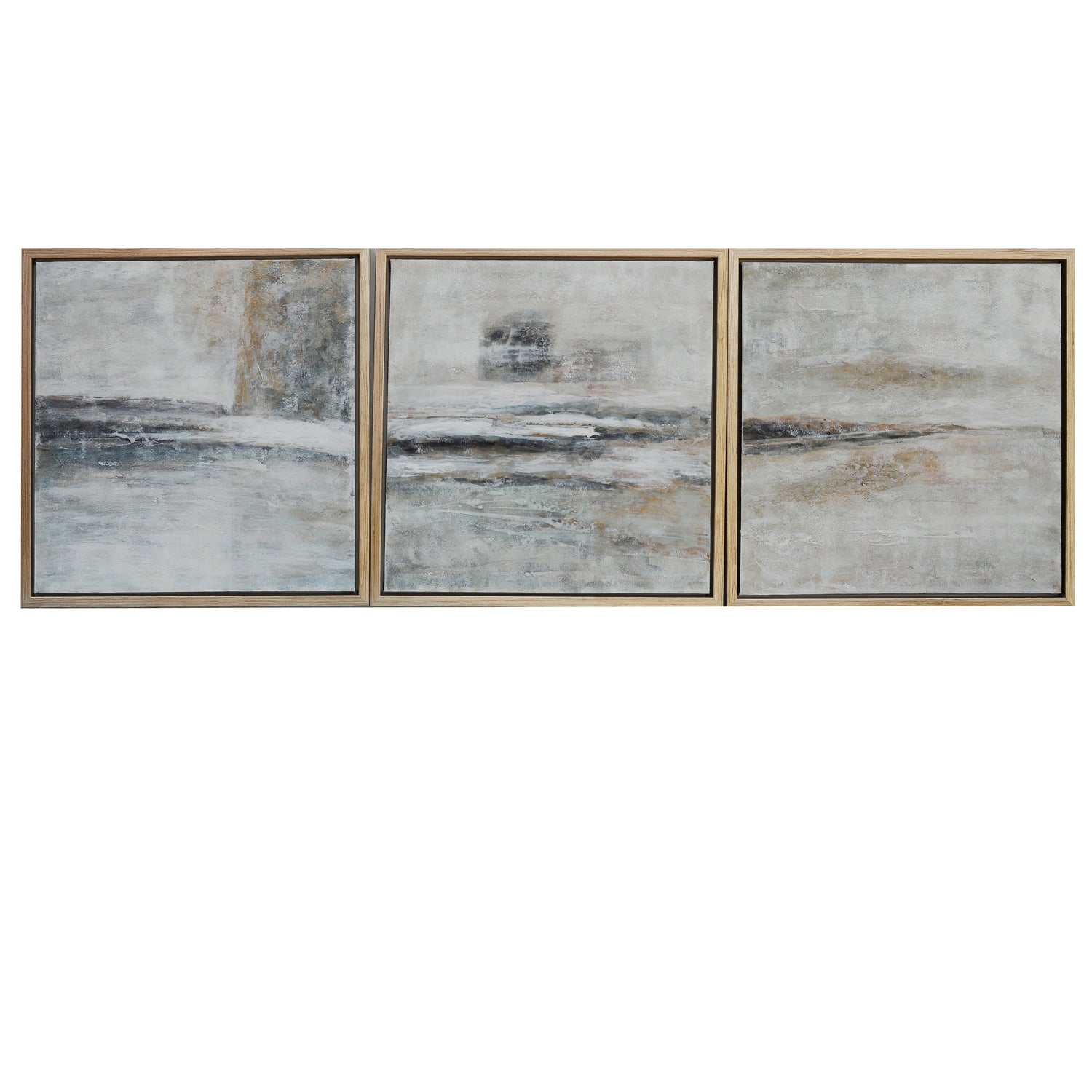 Knox 3 Piece Framed Canvas With Textural Brushwork