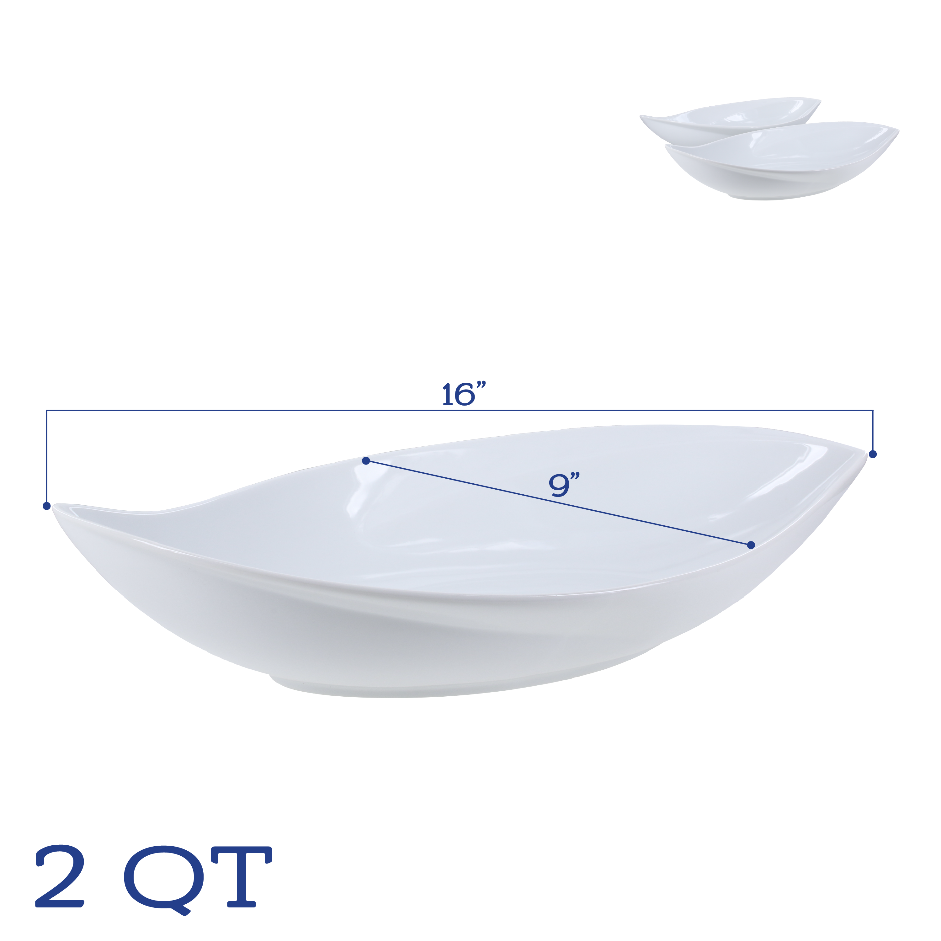 16" Leaf Bowls, Set of 2