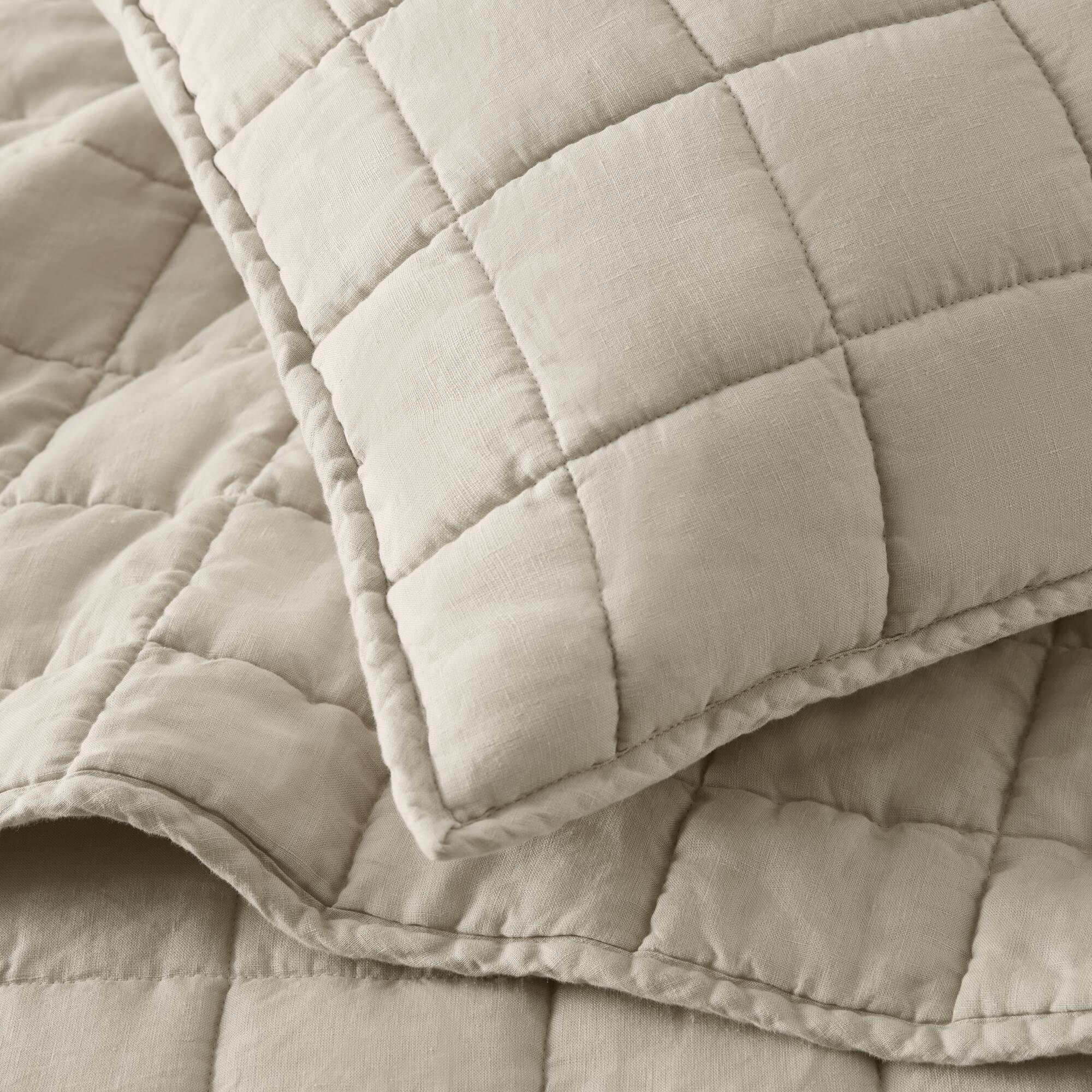 3 Piece Garment Washed French Linen Quilt Set