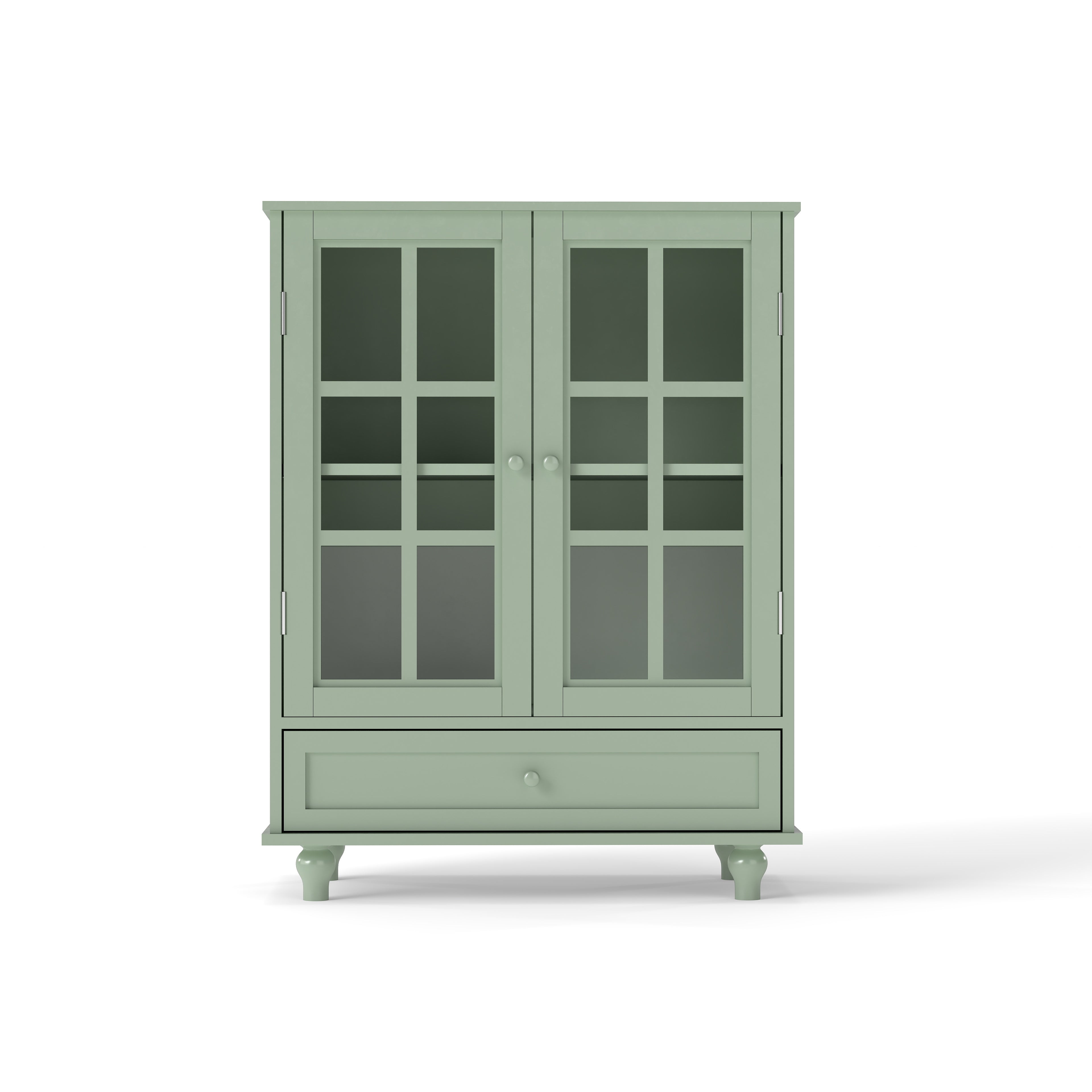 Double Glass Door Accent Cabinet