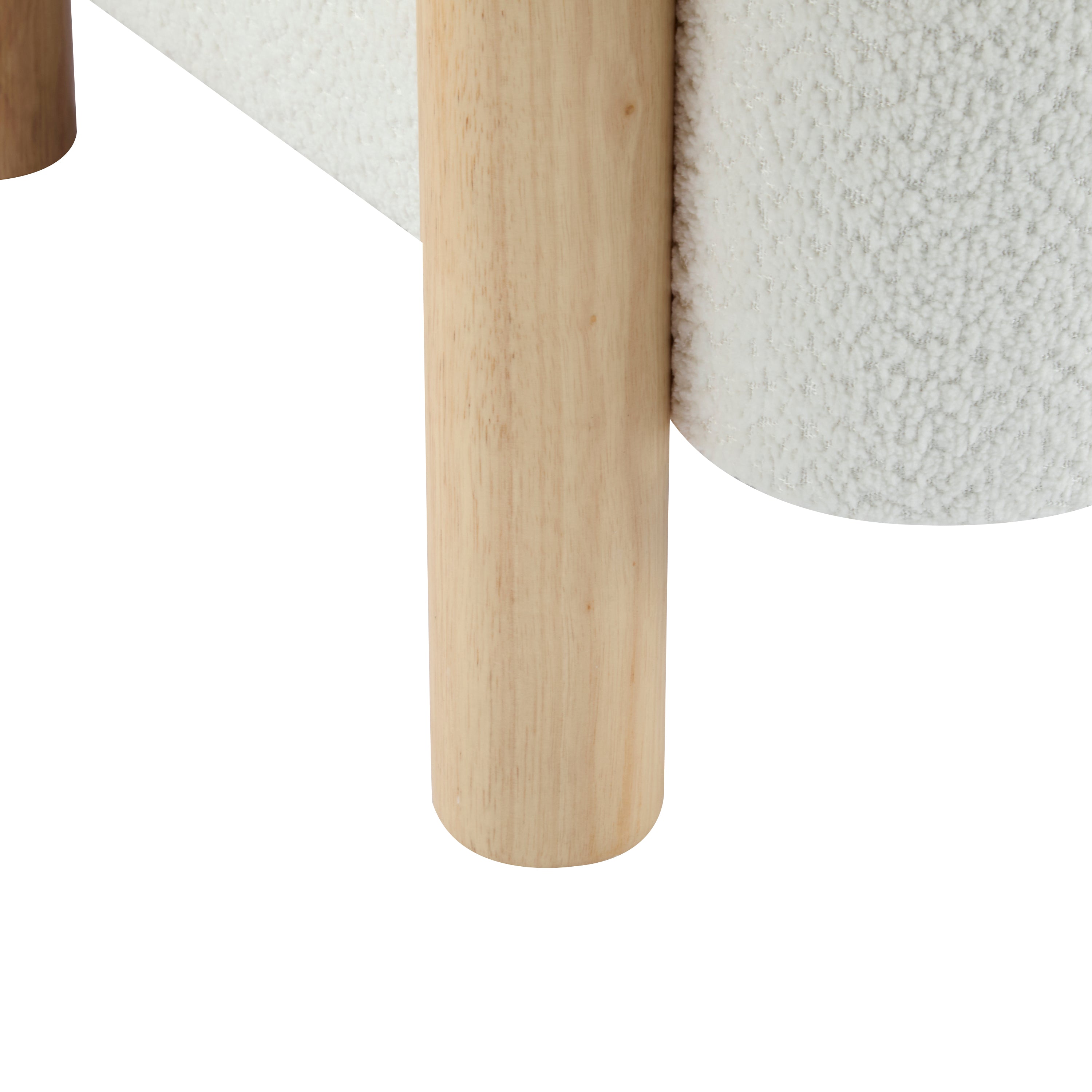 Boucle Upholstered Accent Arm Chair with Modern Wooden Frame