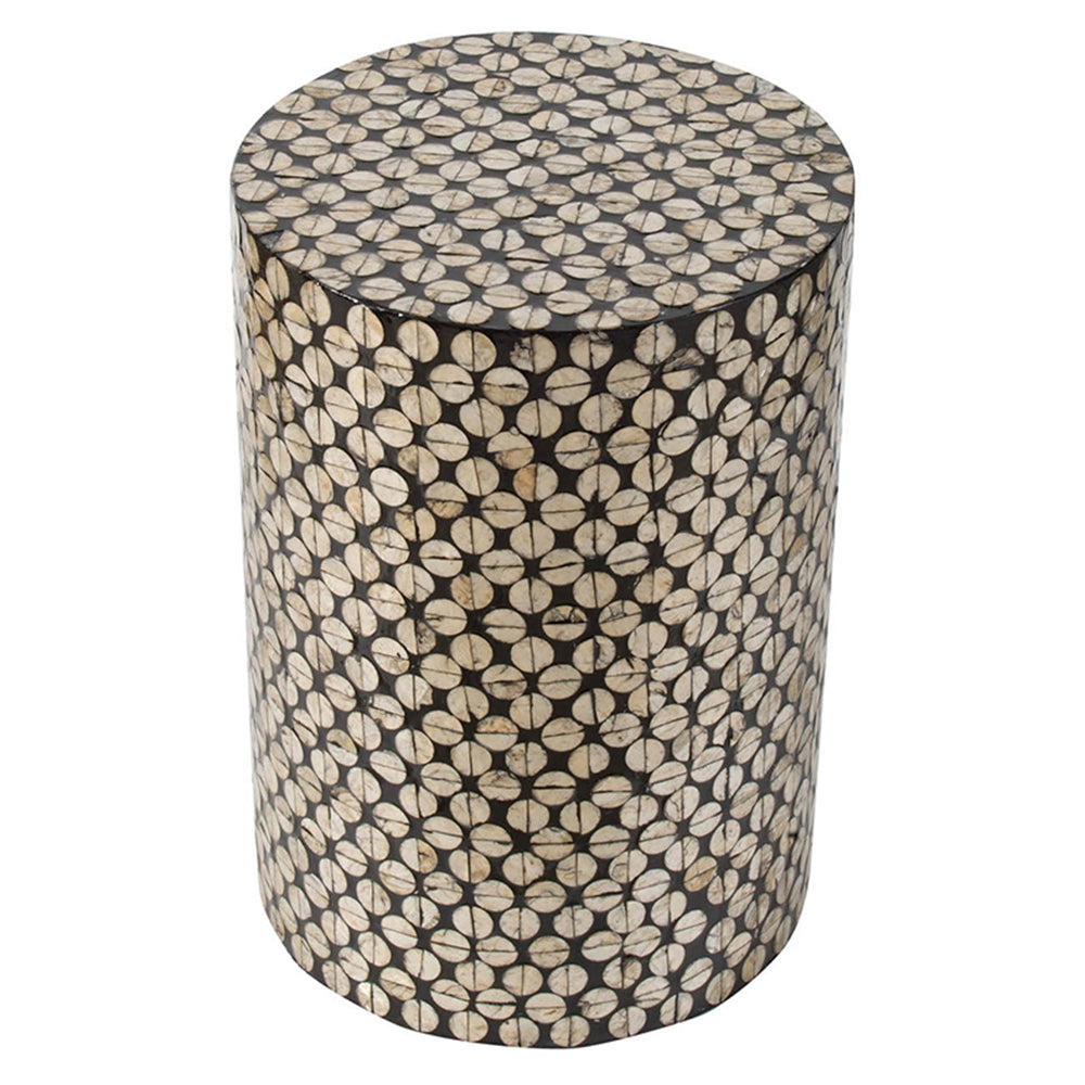 Cylindrical Capiz Side Table