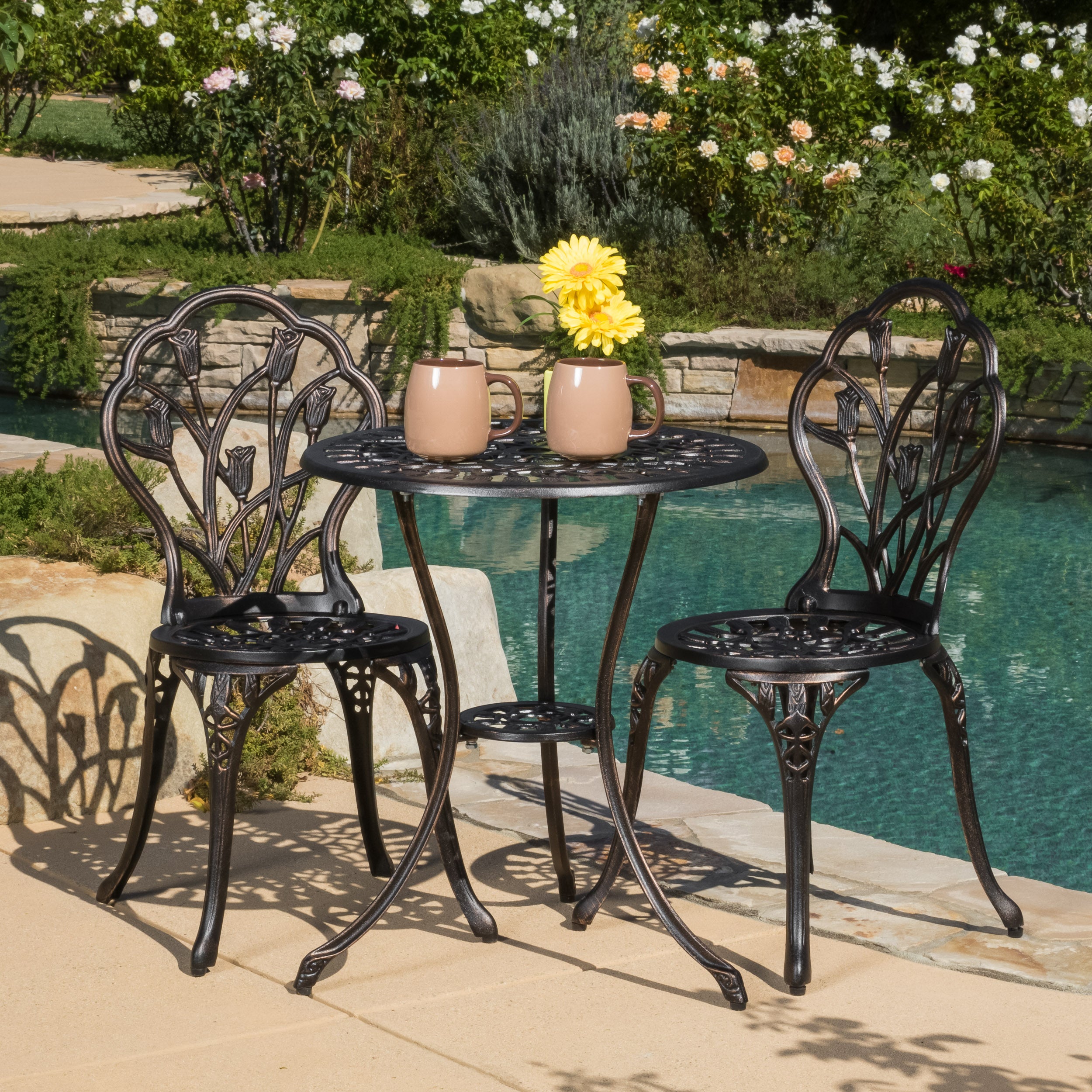 Nassau Outdoor Cast 3-Piece Bistro Set