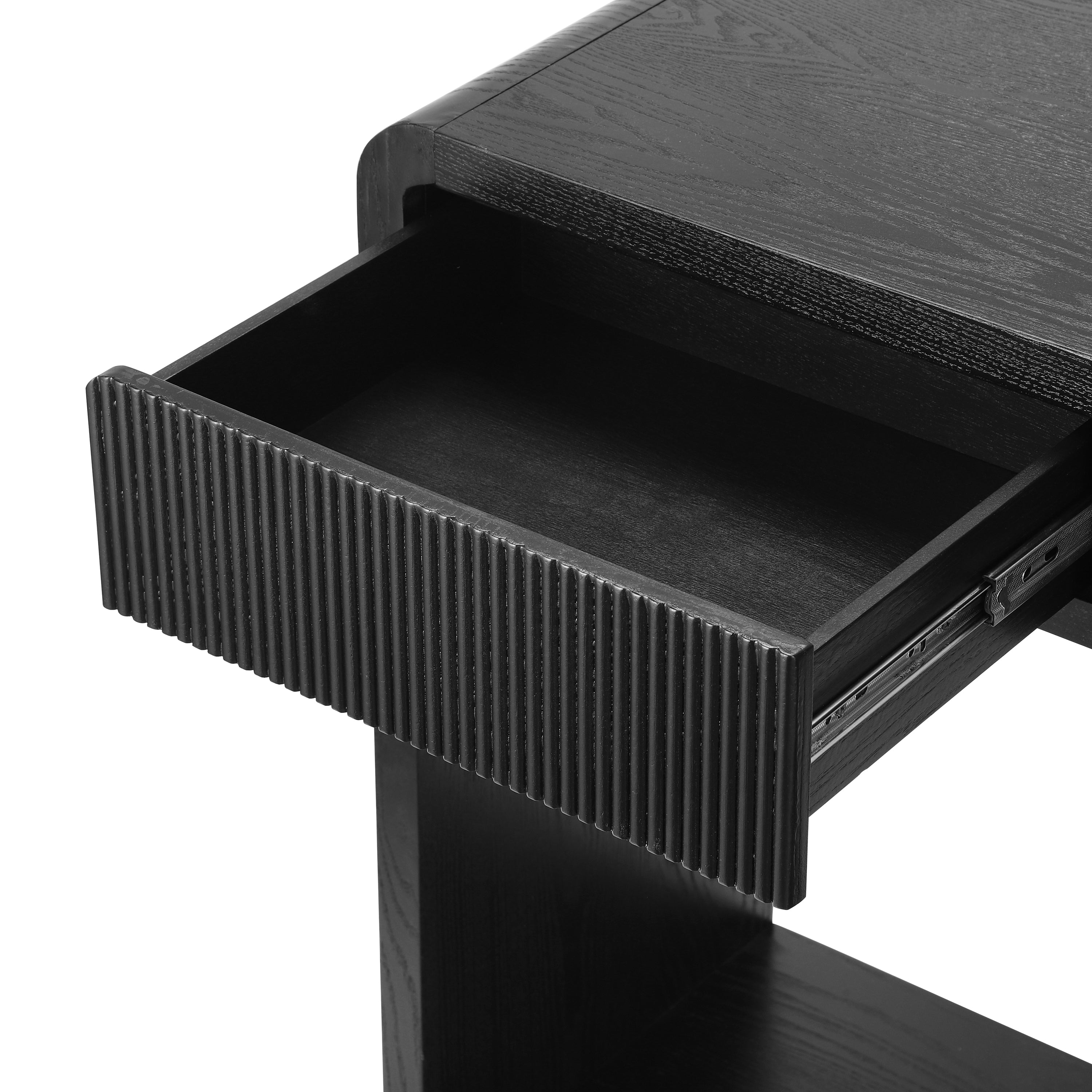 Modern 3-Drawer Console Table with Vertical Slats