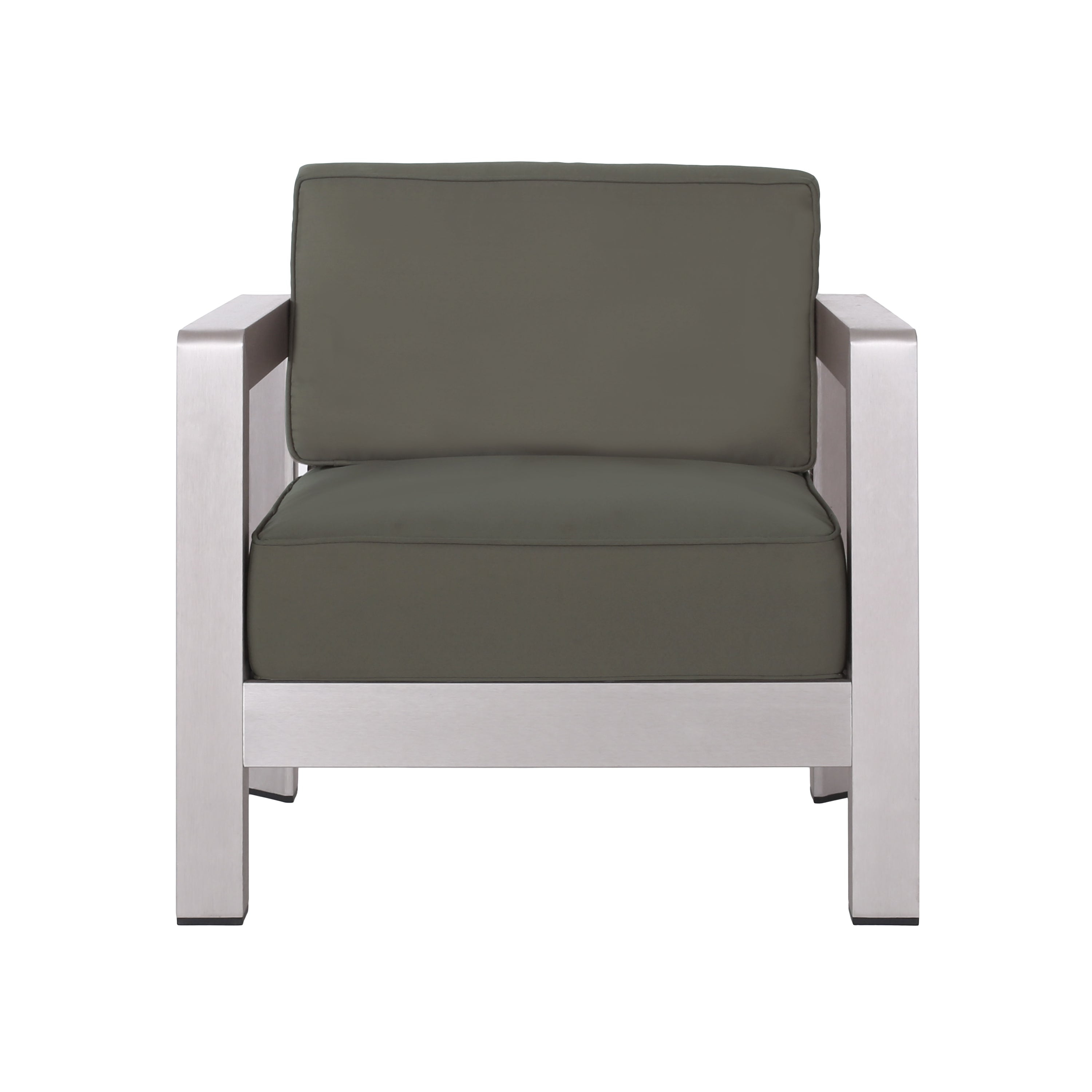Rutile Outdoor Club Chair with Aluminum Frame and Open Back