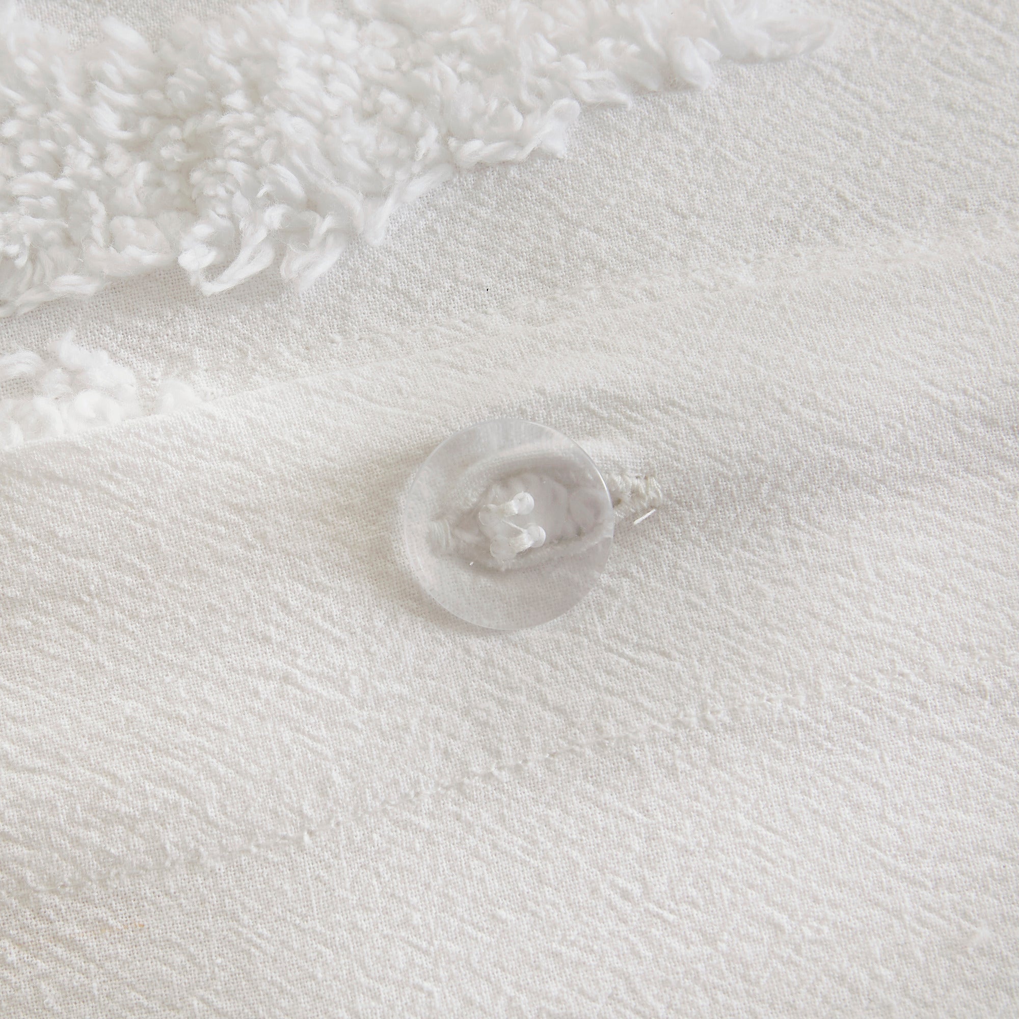 Bahari 3-Piece Tufted Cotton Chenille Palm Duvet Cover Set