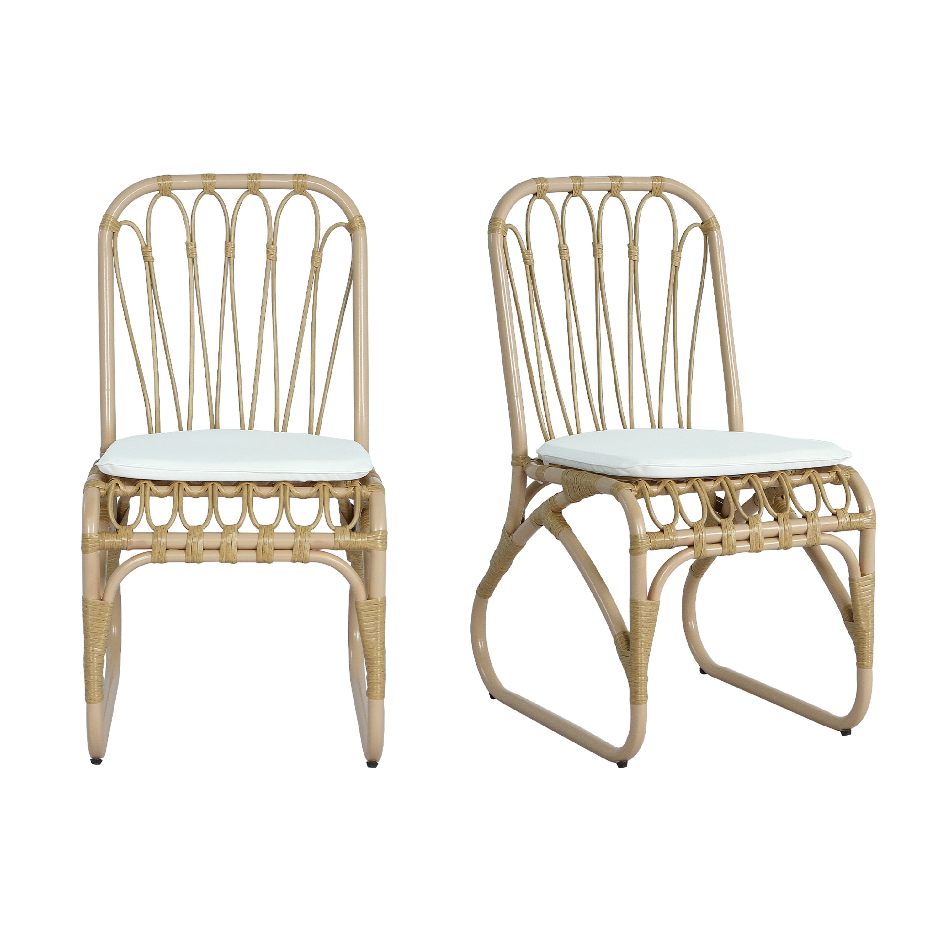 Outdoor Faux Rattan Dining Chairs, Set of 2