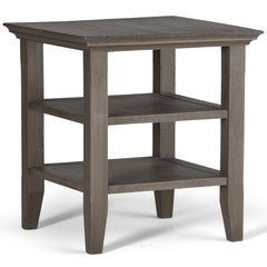 Eclipse Solid Wood End Table with 2 Open Storage Shelves - End Tables