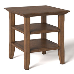 Eclipse Solid Wood End Table with 2 Open Storage Shelves - End Tables
