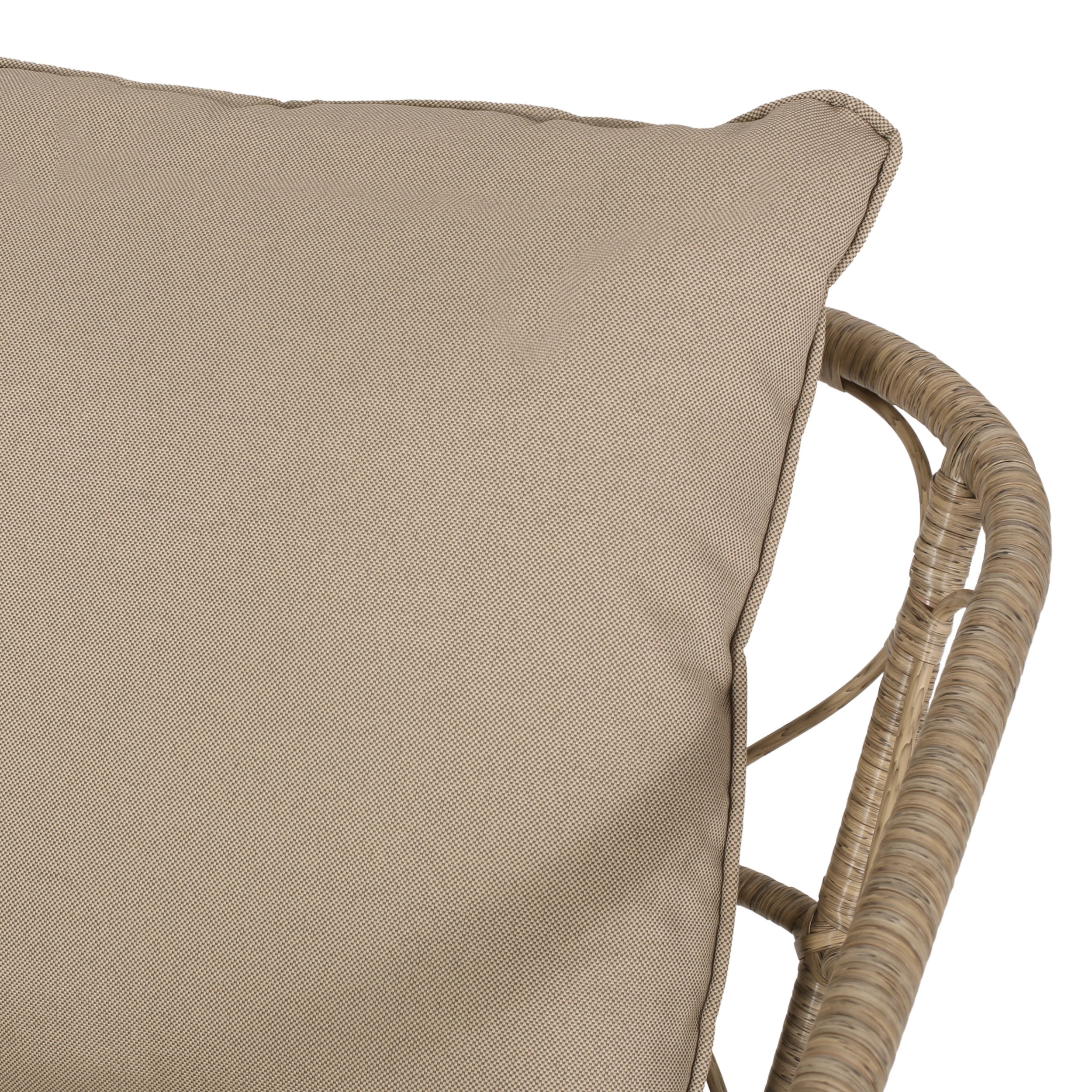 Zircon Outdoor Loveseat with Woven Wicker Weave Design and Back Cushion