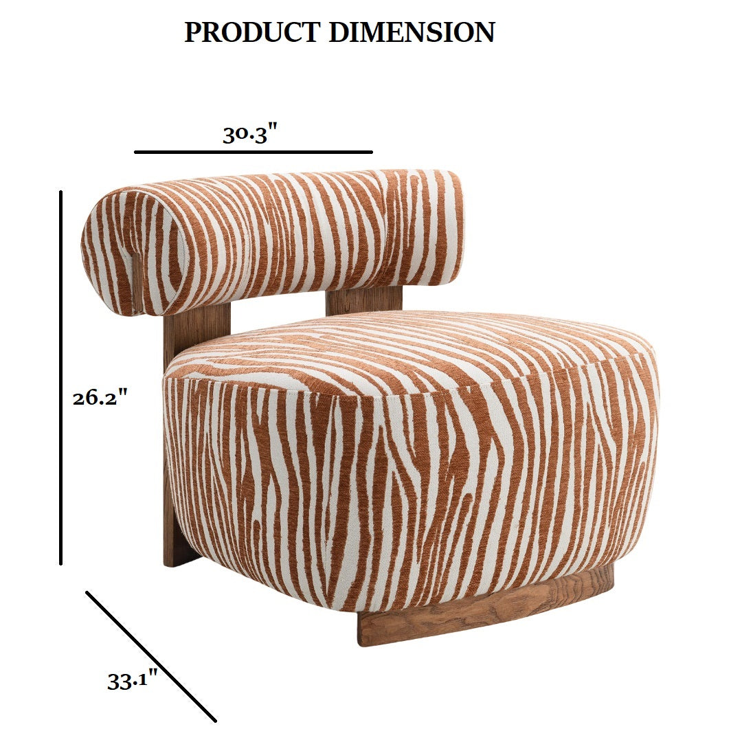 Avril Modern Zebra Stripe Accent Chair