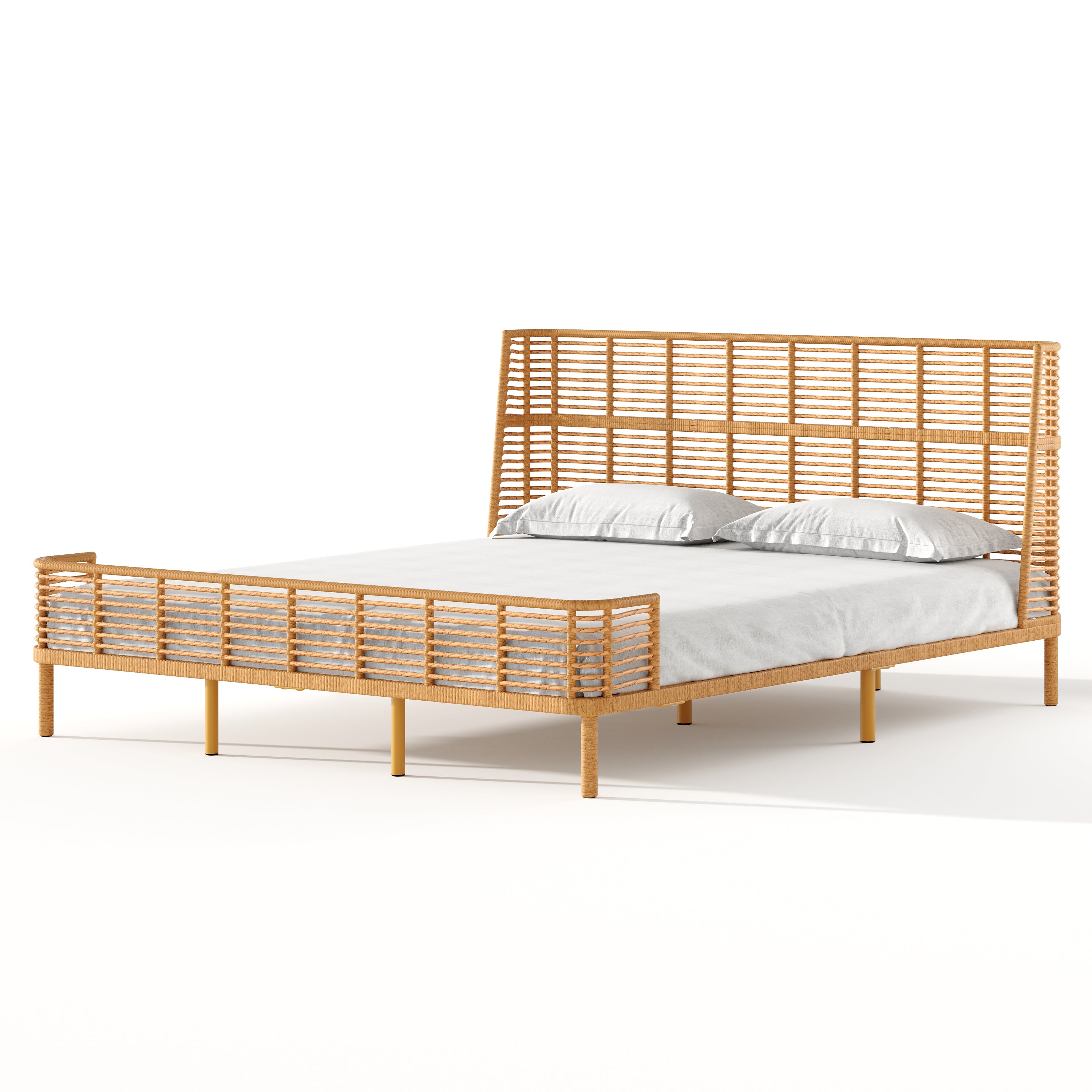 Wingback Rattan Bed
