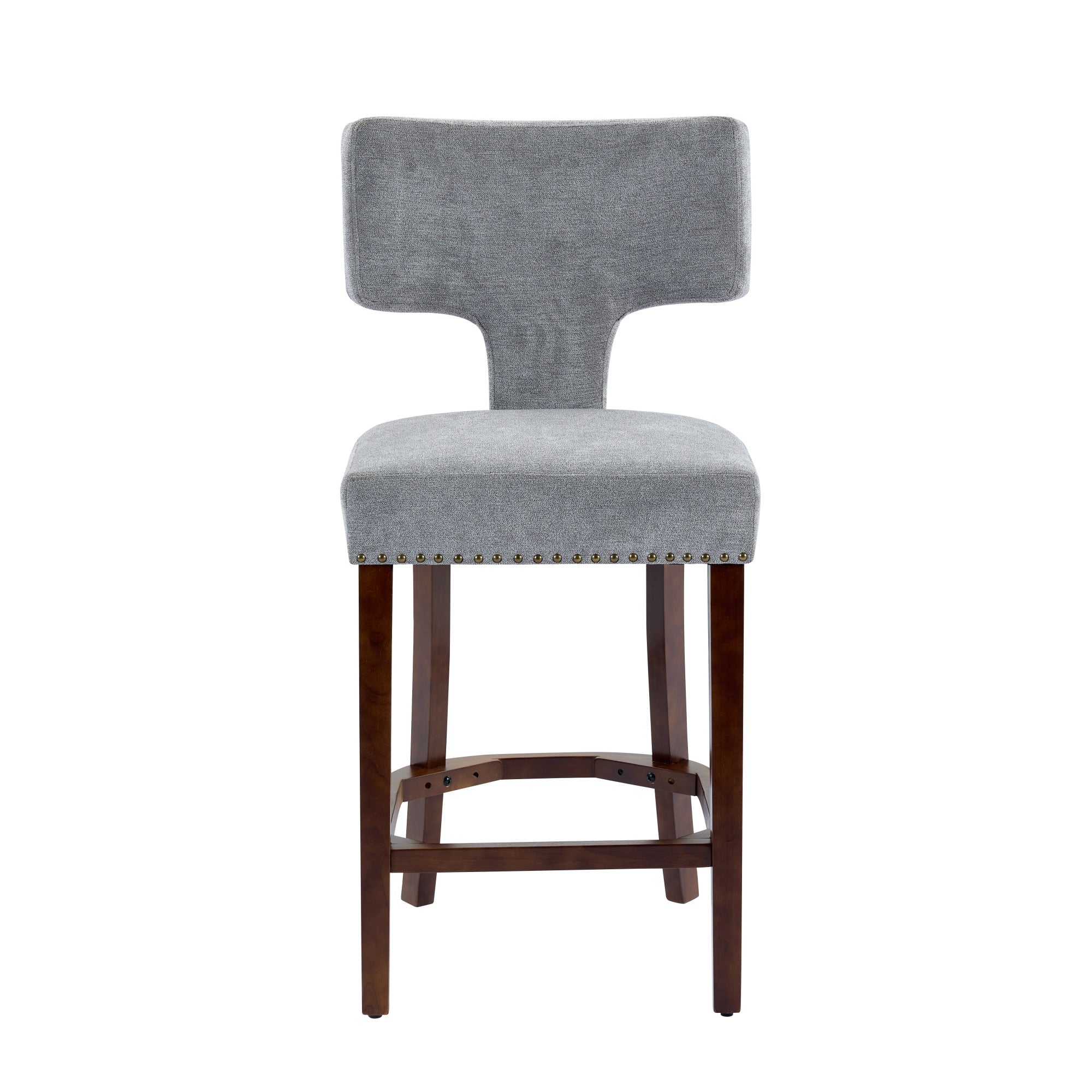 Upholstered T-Back Counter Height Bar Stools, Set of 2