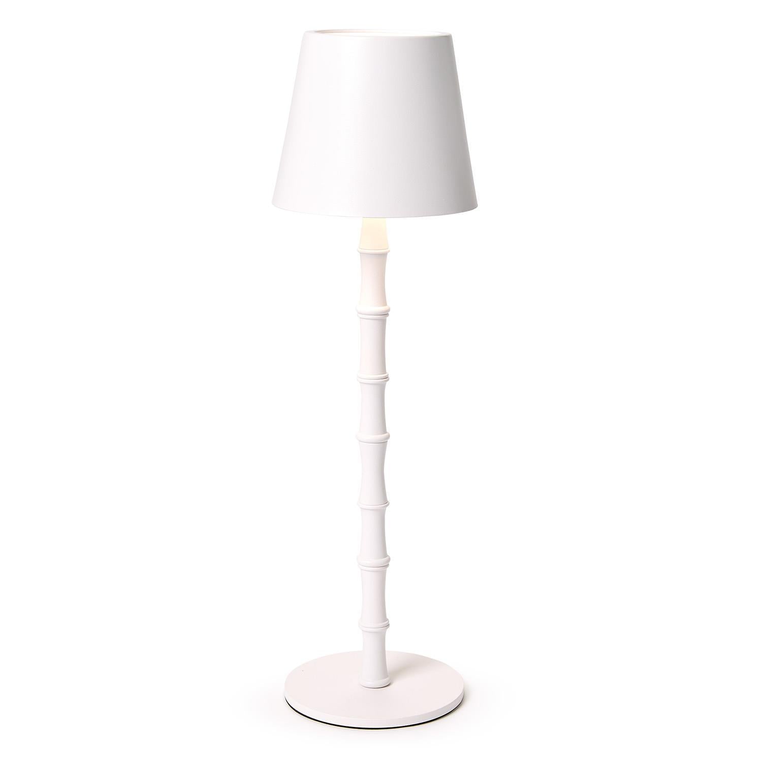 LED Portable Cordless White Bamboo Lamp in Gift Box