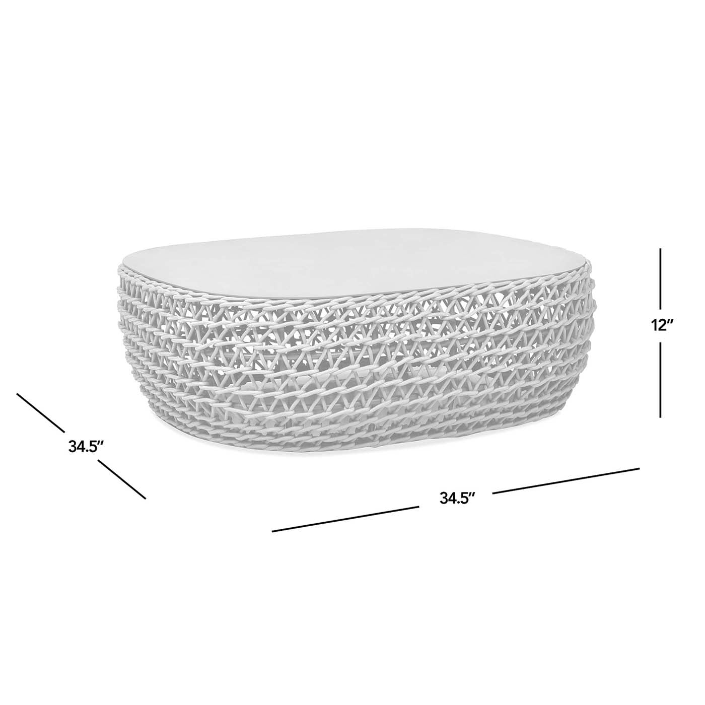 Willow Oval Wicker Patio Coffee Table