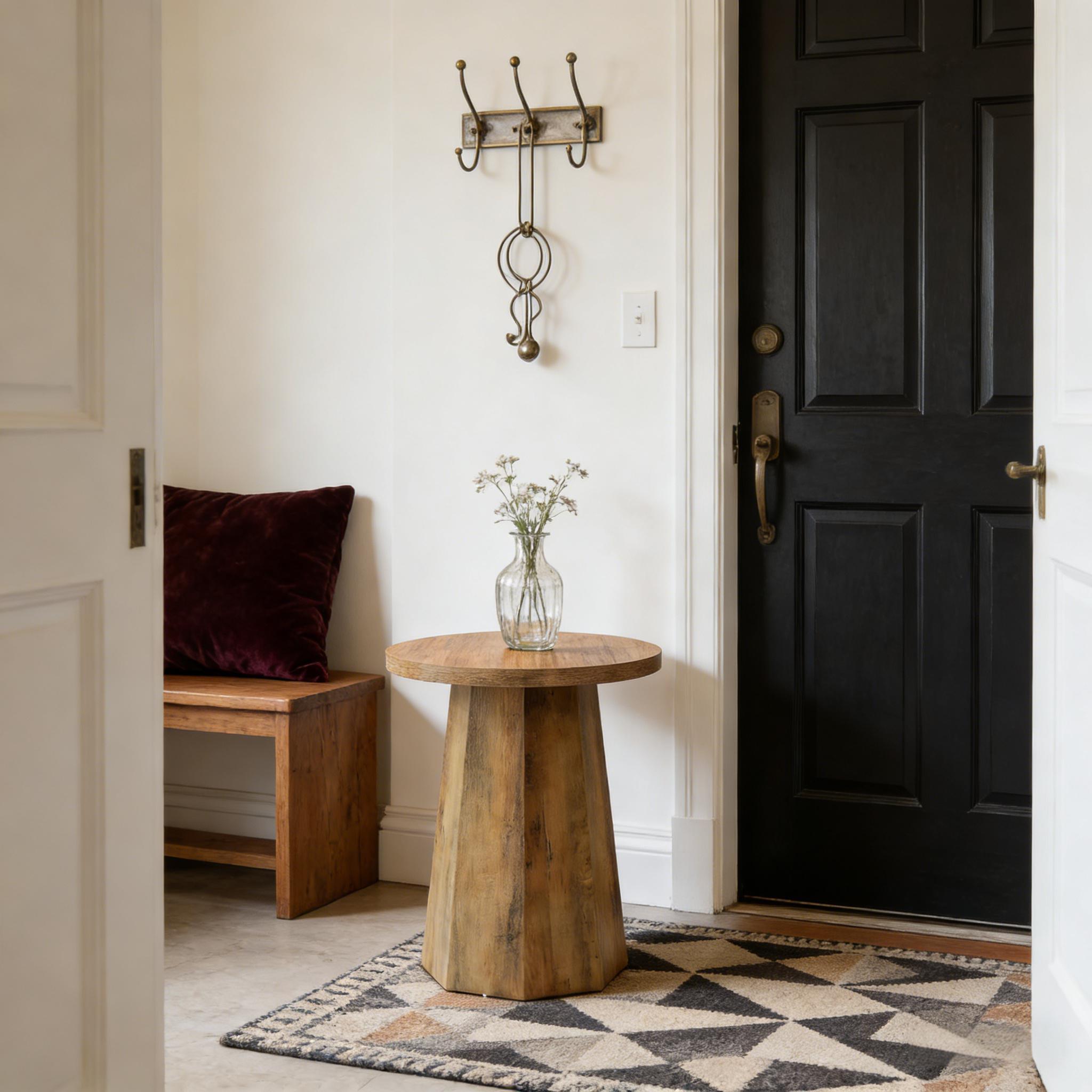 Simpson Wooden Pedestal End Table