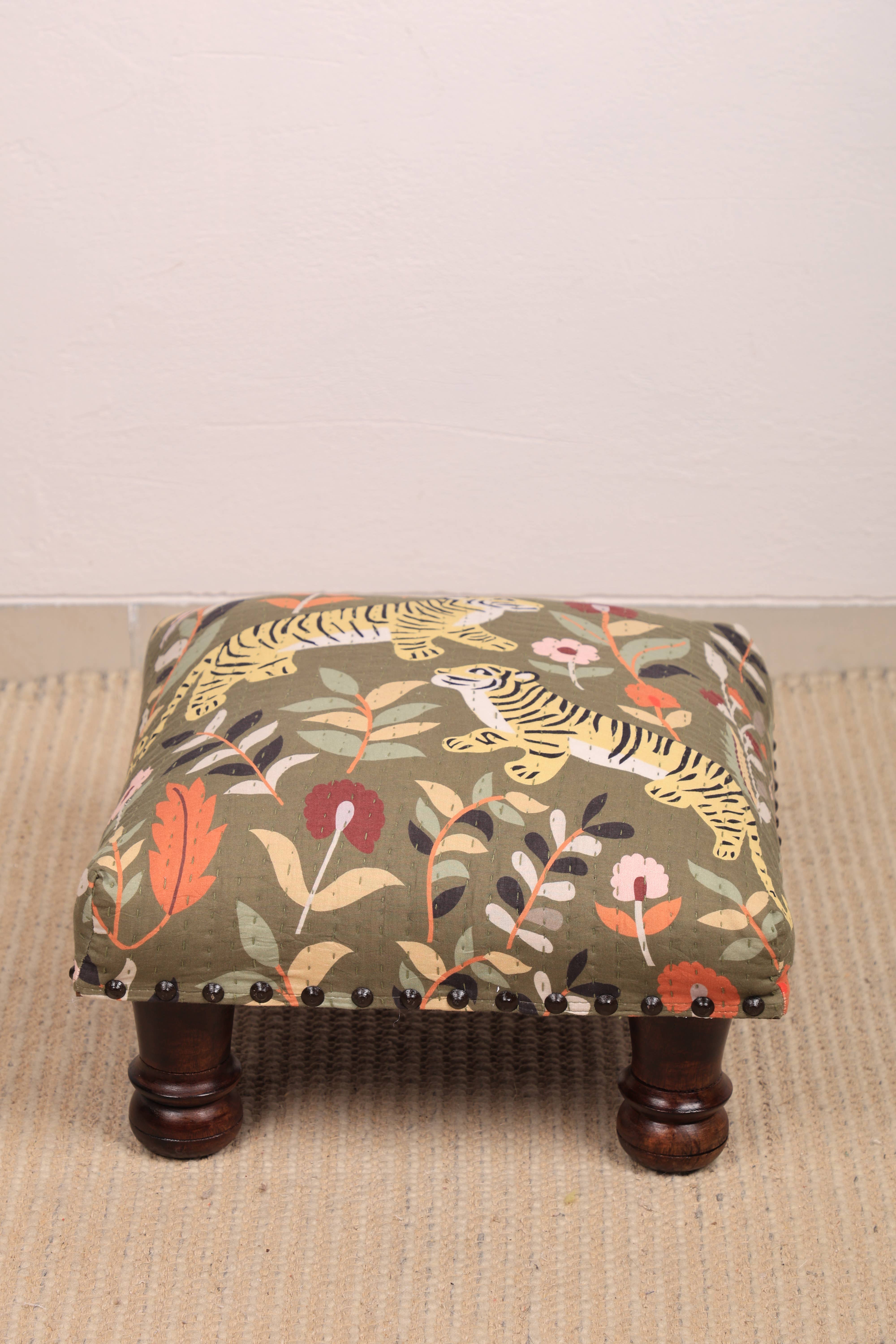 Botanical Tiger Foot Stool