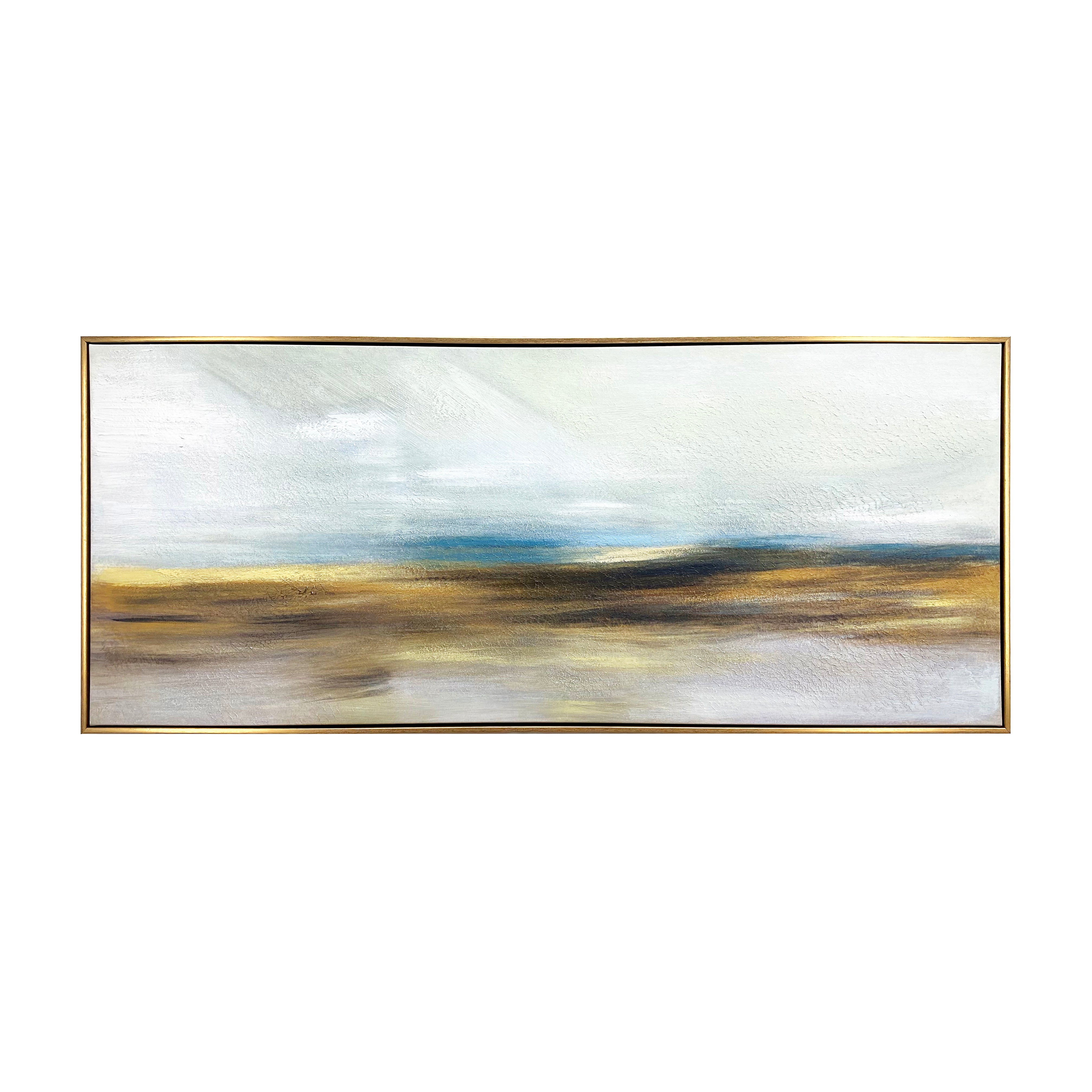 The Horizon Hand Painted Floating Framed Canvas Wall Art Print, 19"x45"