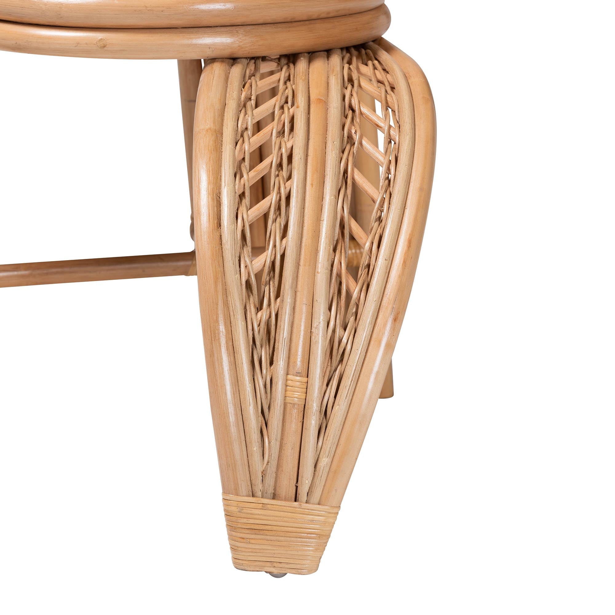 Modern Bohemian Natural Rattan Leaf Accent Chair