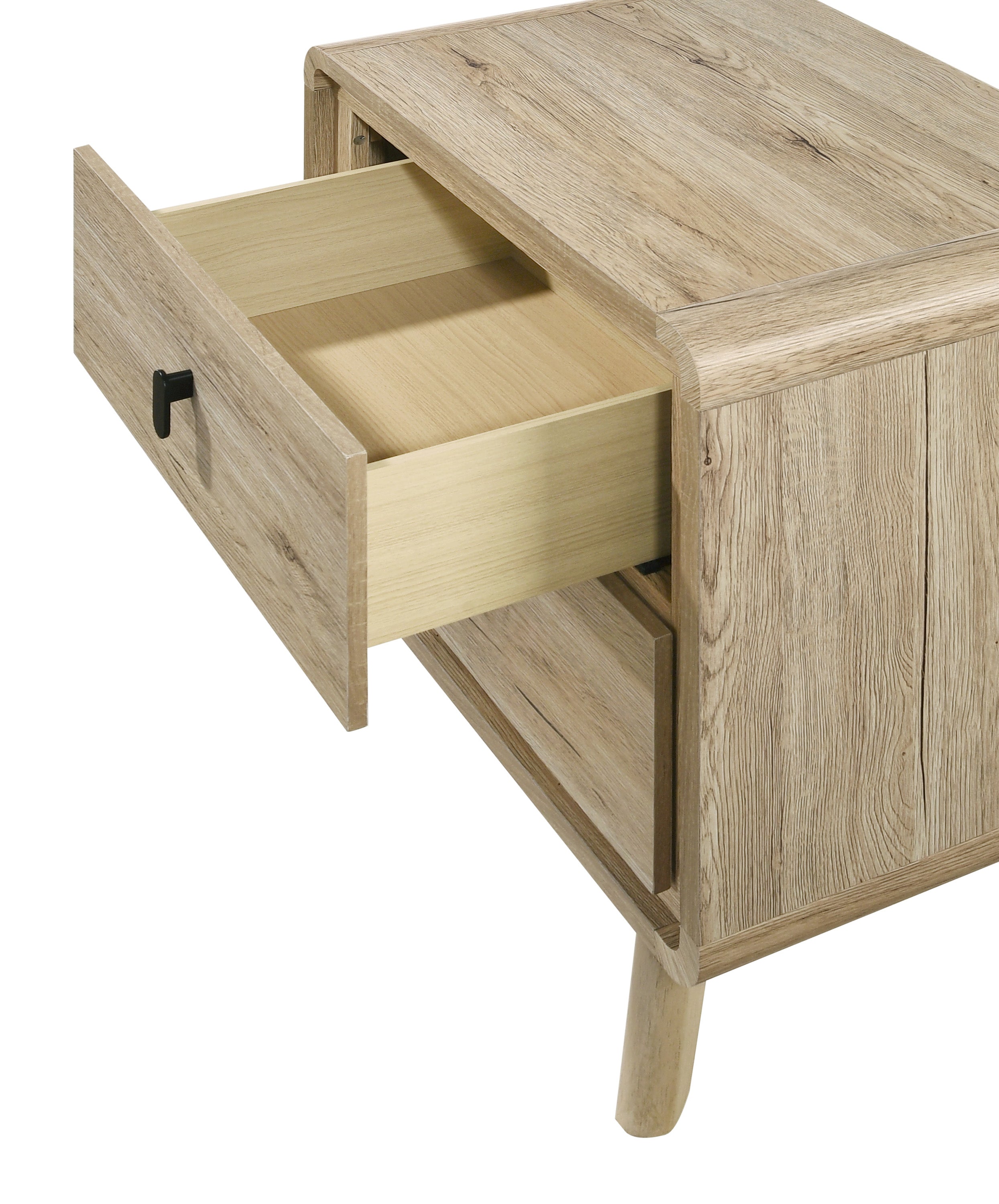 Mid-Century Natural 2-Drawer Nightstand