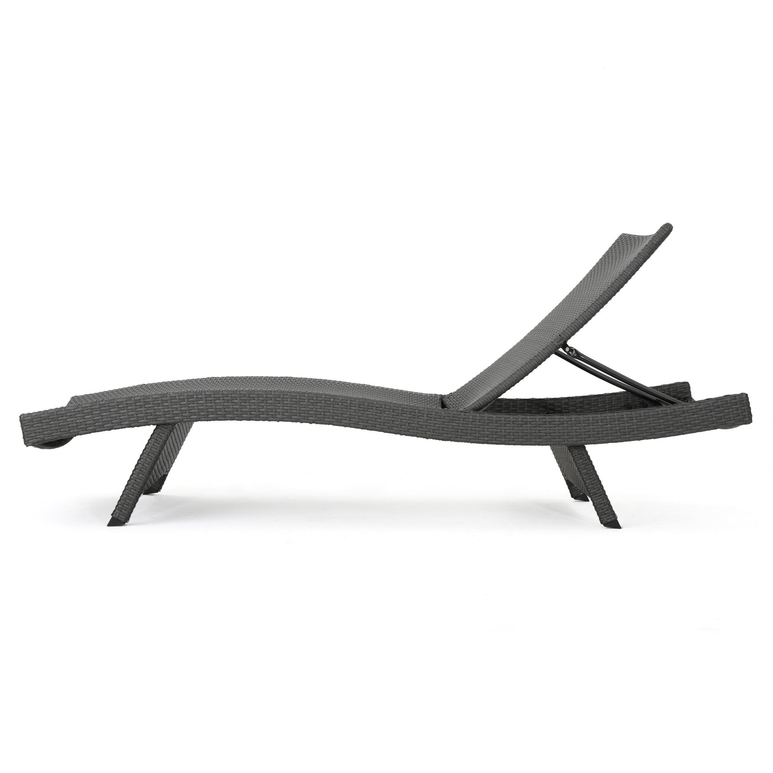 SALEM PE WICKER CHAISE LOUNGE, GREY, SET OF 2