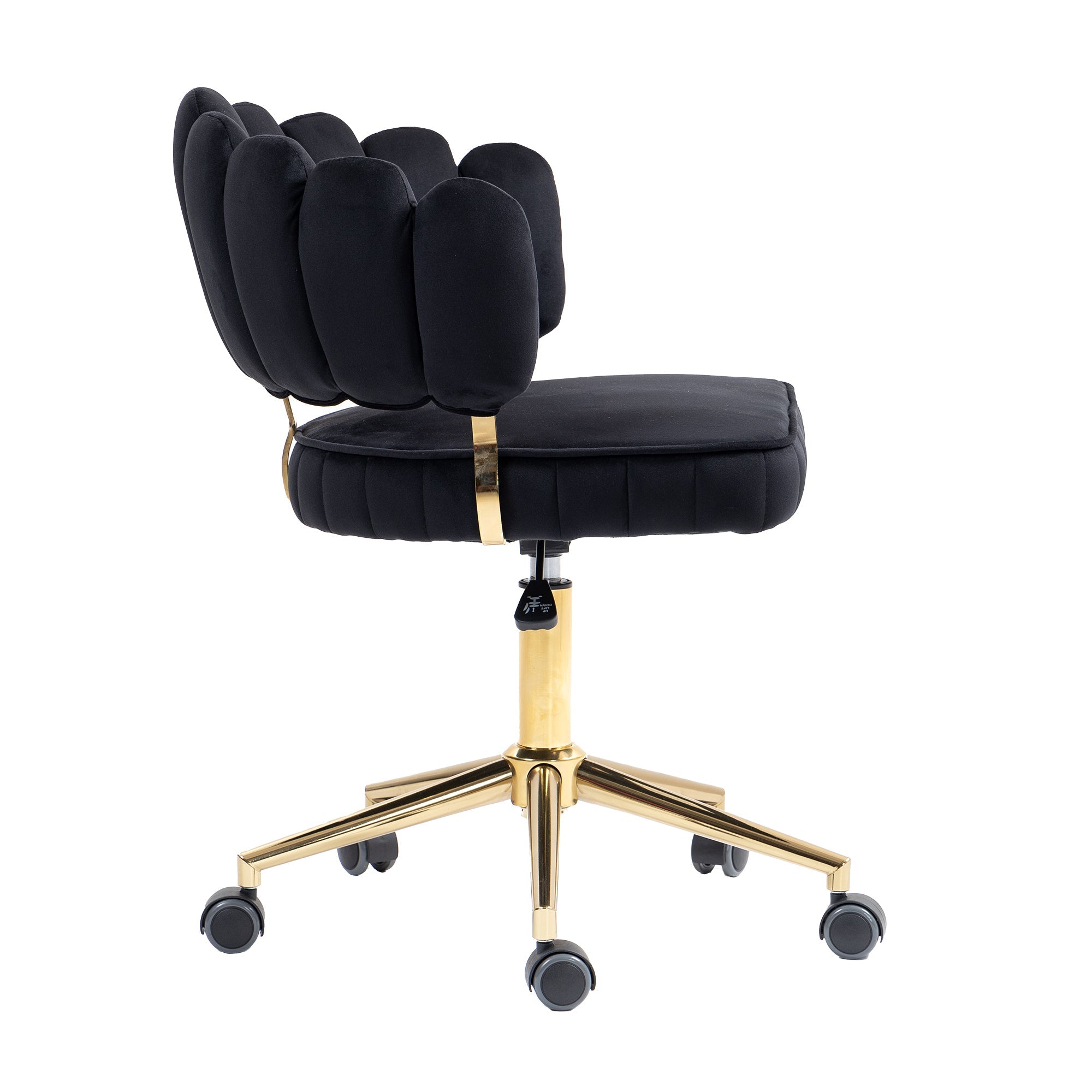 Modern Velvet Home Office Desk Chair with Adjustable Height and Swivel Wheels