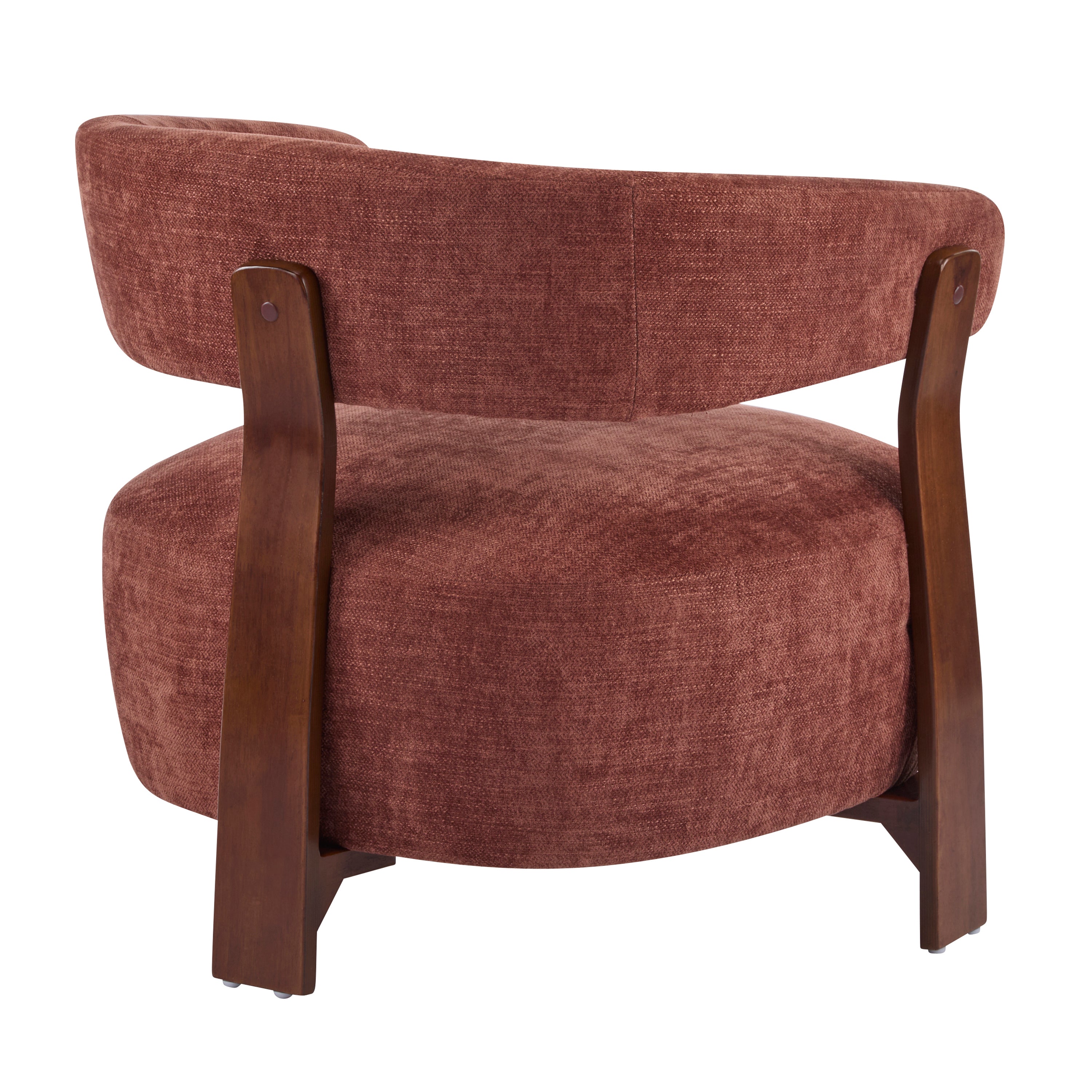 Modern Open-Back Accent Chair with Wooden Frame