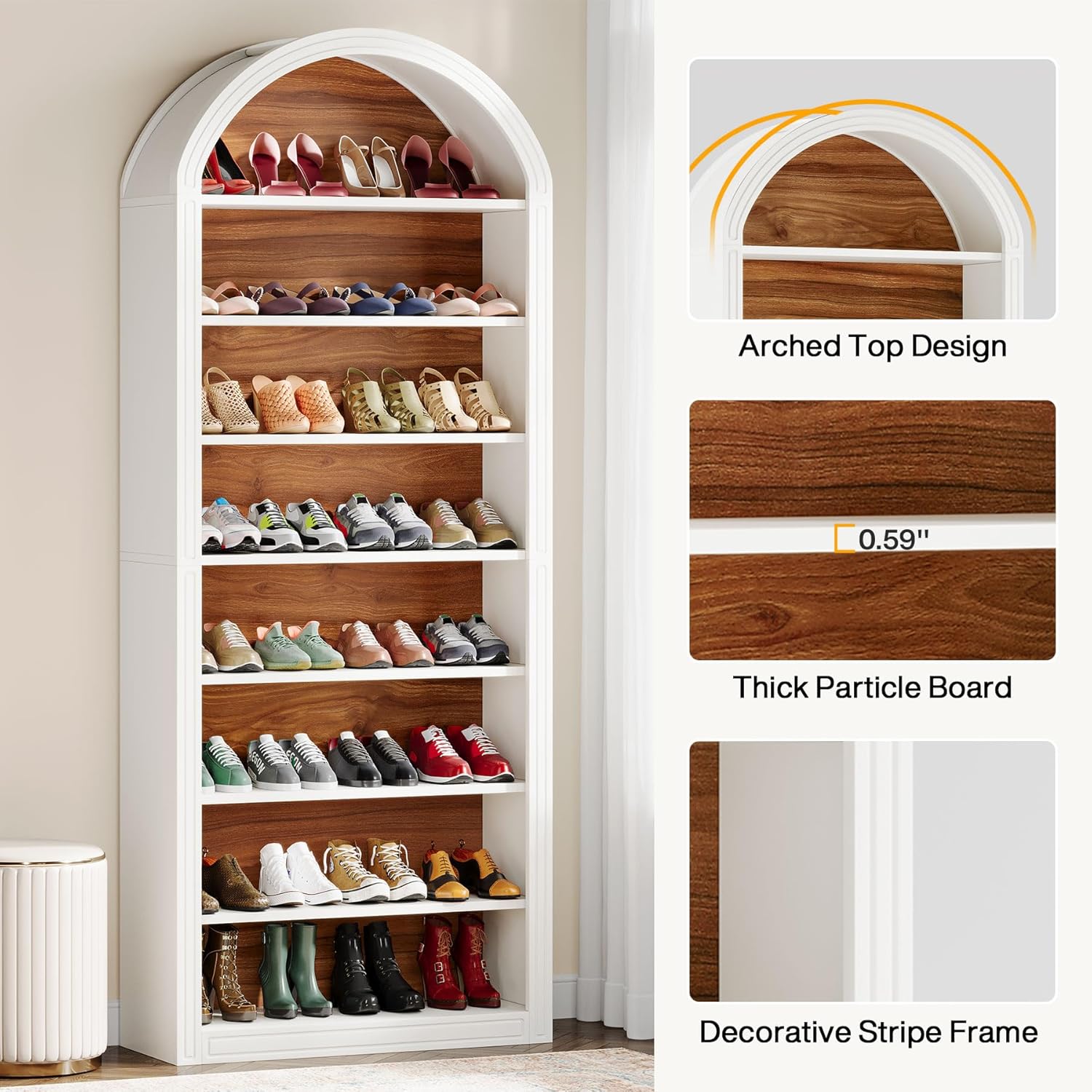 2-Tone Arched Open Display Shelving Unit