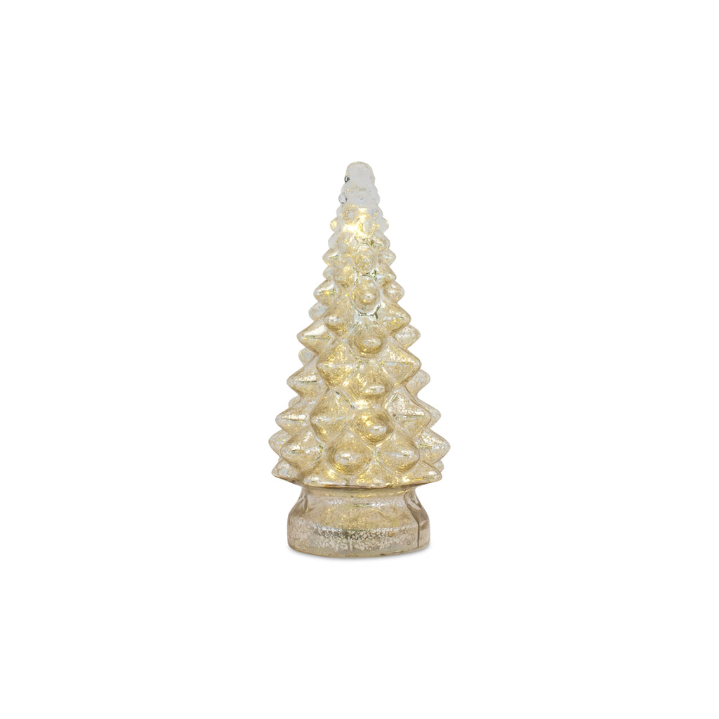 Led Lighted Mercury Glass Holiday Tree Décor (Set of 3)